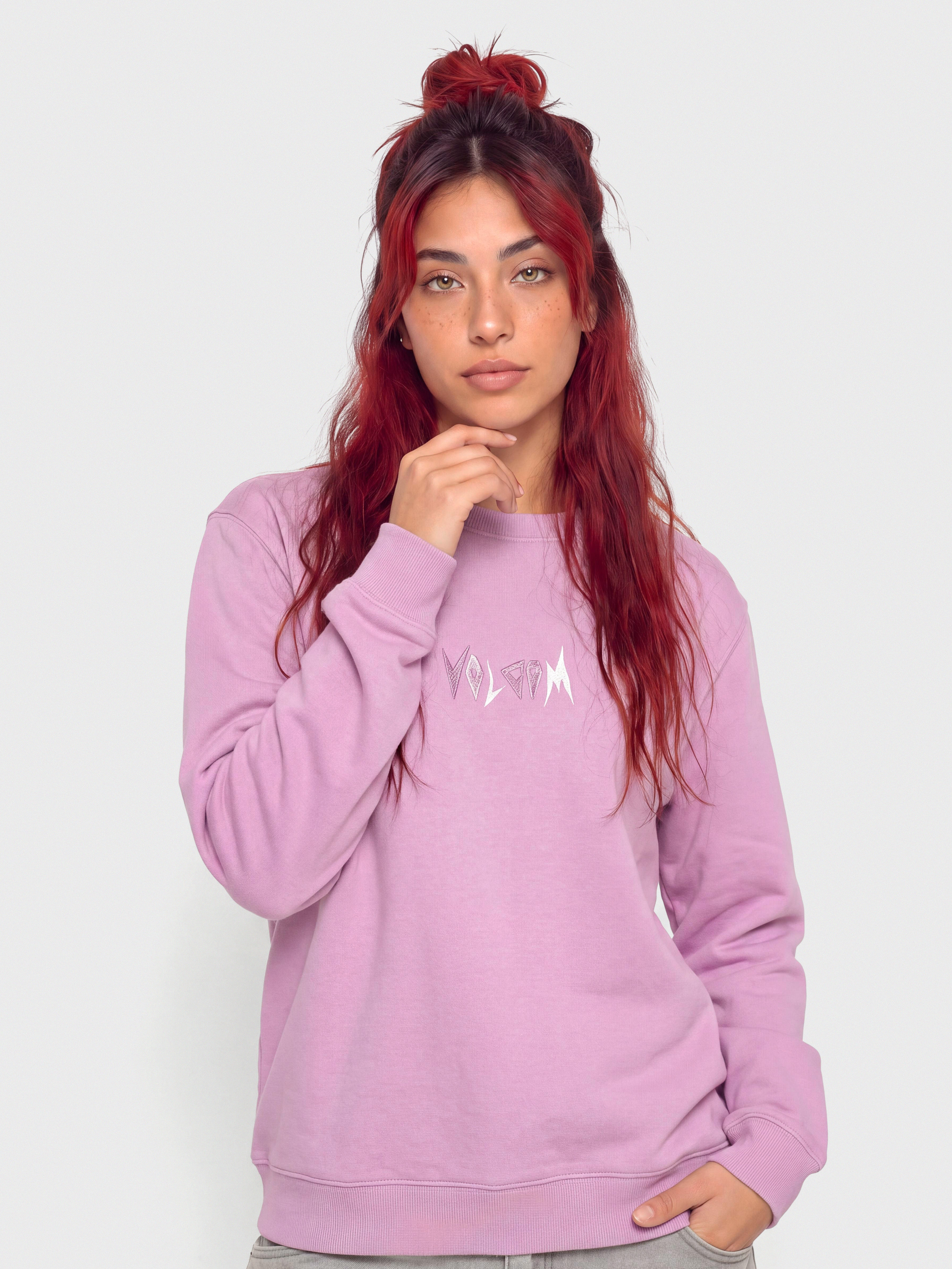 Mikina Volcom Spikstone Crew Wmn (iris purple)