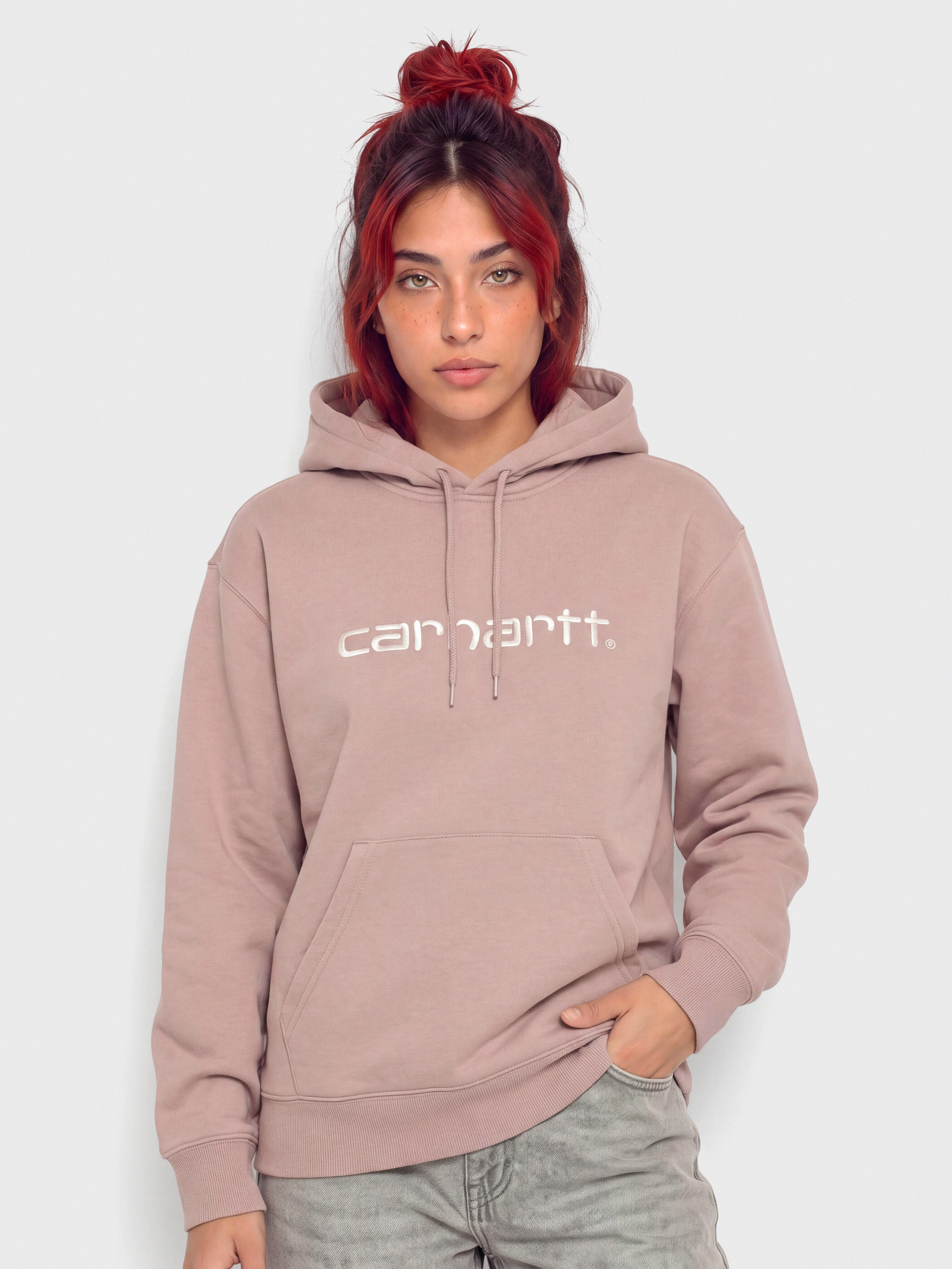 Mikina s kapucňou Carhartt WIP Carhartt HD Wmn (gentle pink/cinnerus)