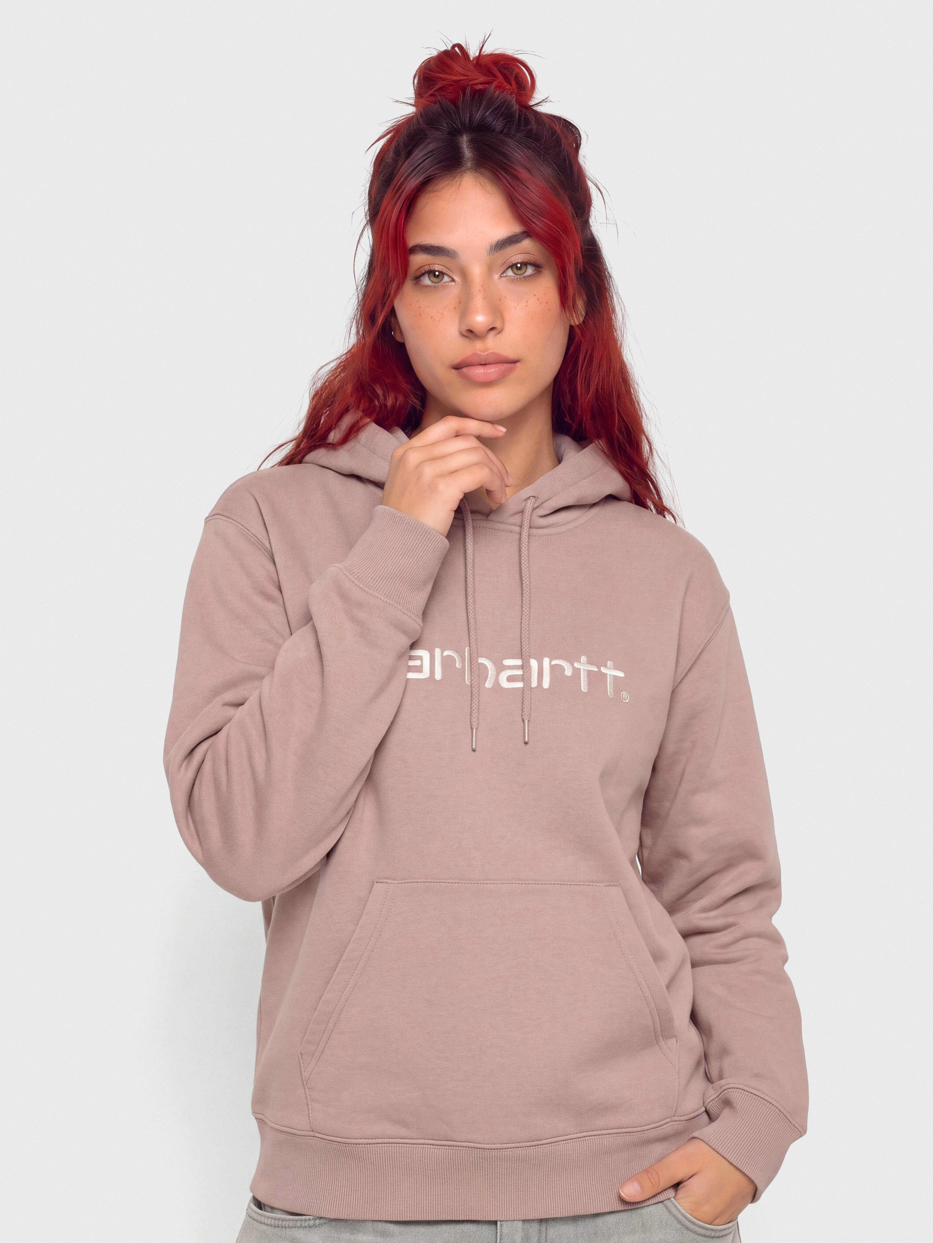 Mikina s kapucňou Carhartt WIP Carhartt HD Wmn (gentle pink/cinnerus)