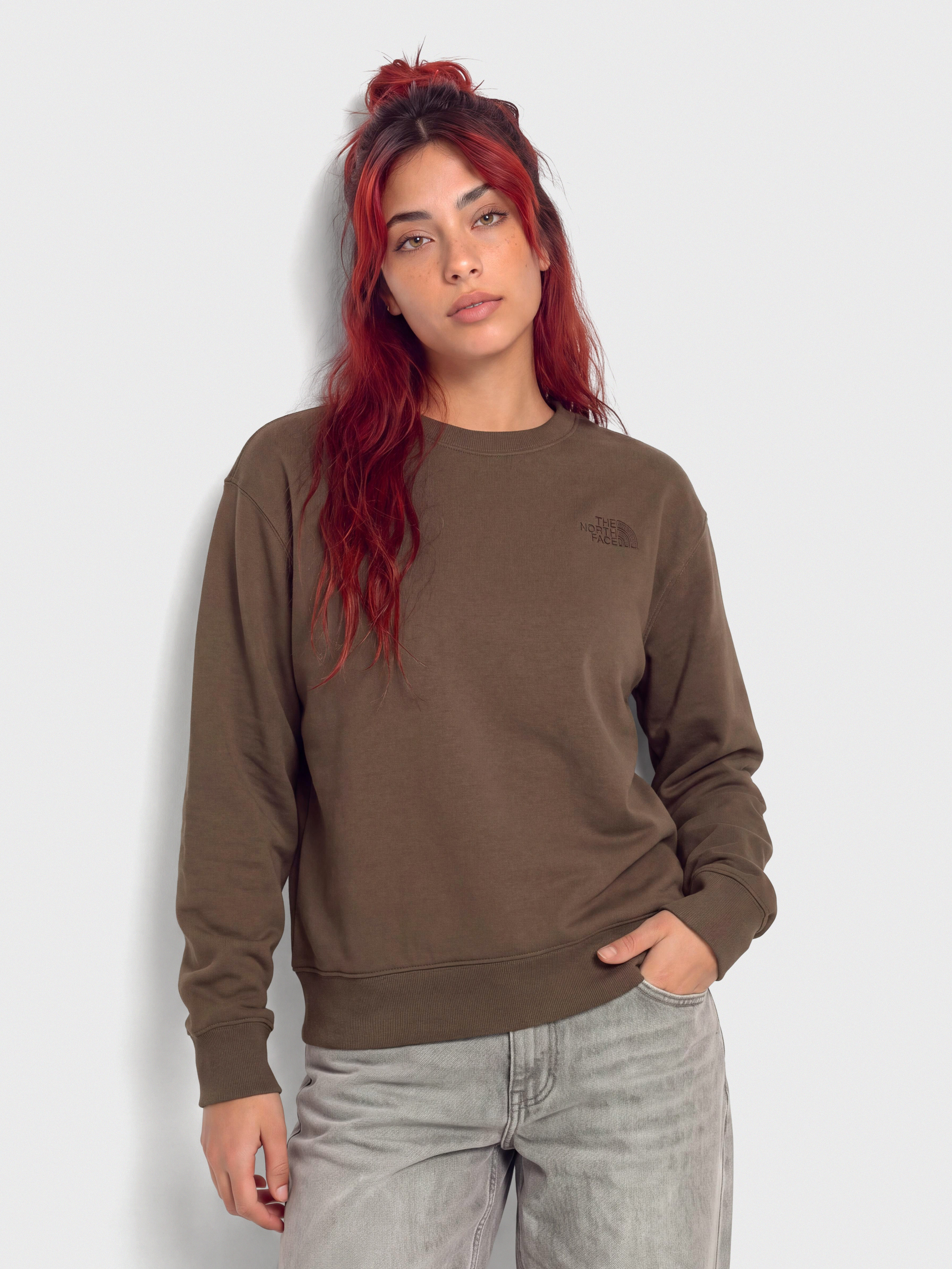 Mikina The North Face Essential Simple Dome Boxy Wmn (smokey brown)