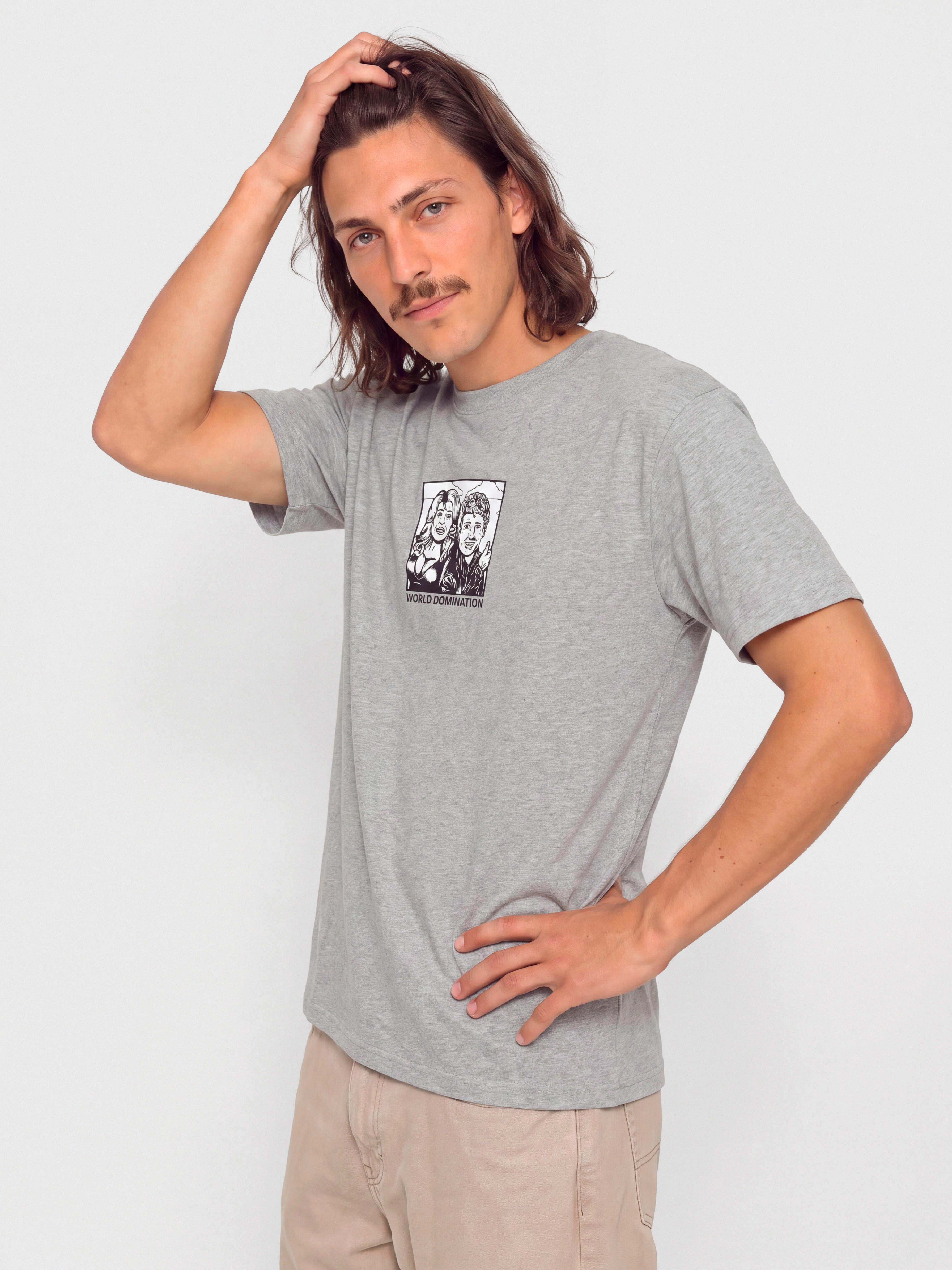 Tričko Polar Skate World Domination (heather grey)