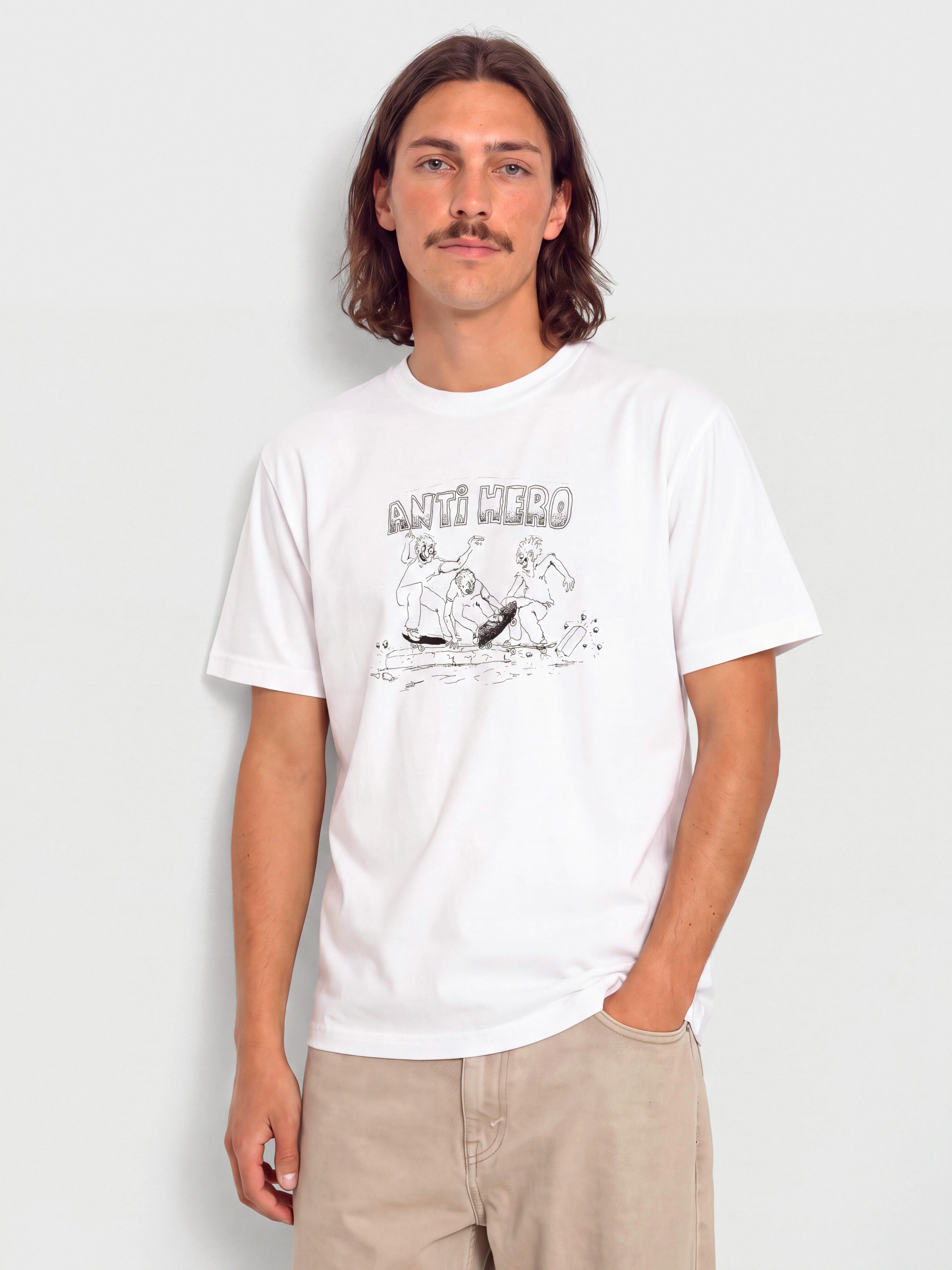 Tričko Antihero Curb Pit (white w/black print)
