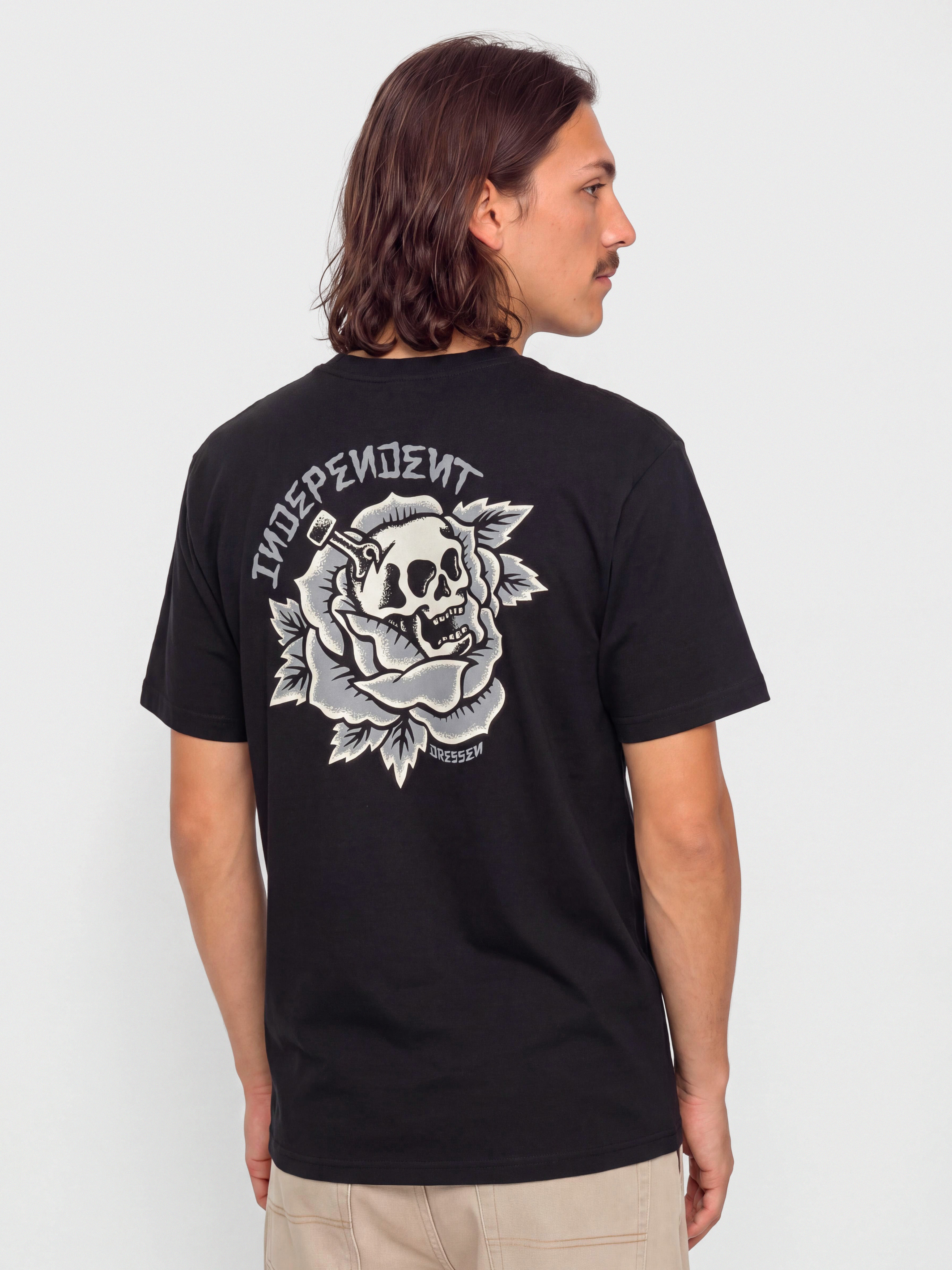 Tričko Independent Dressen Skull Rose (black)