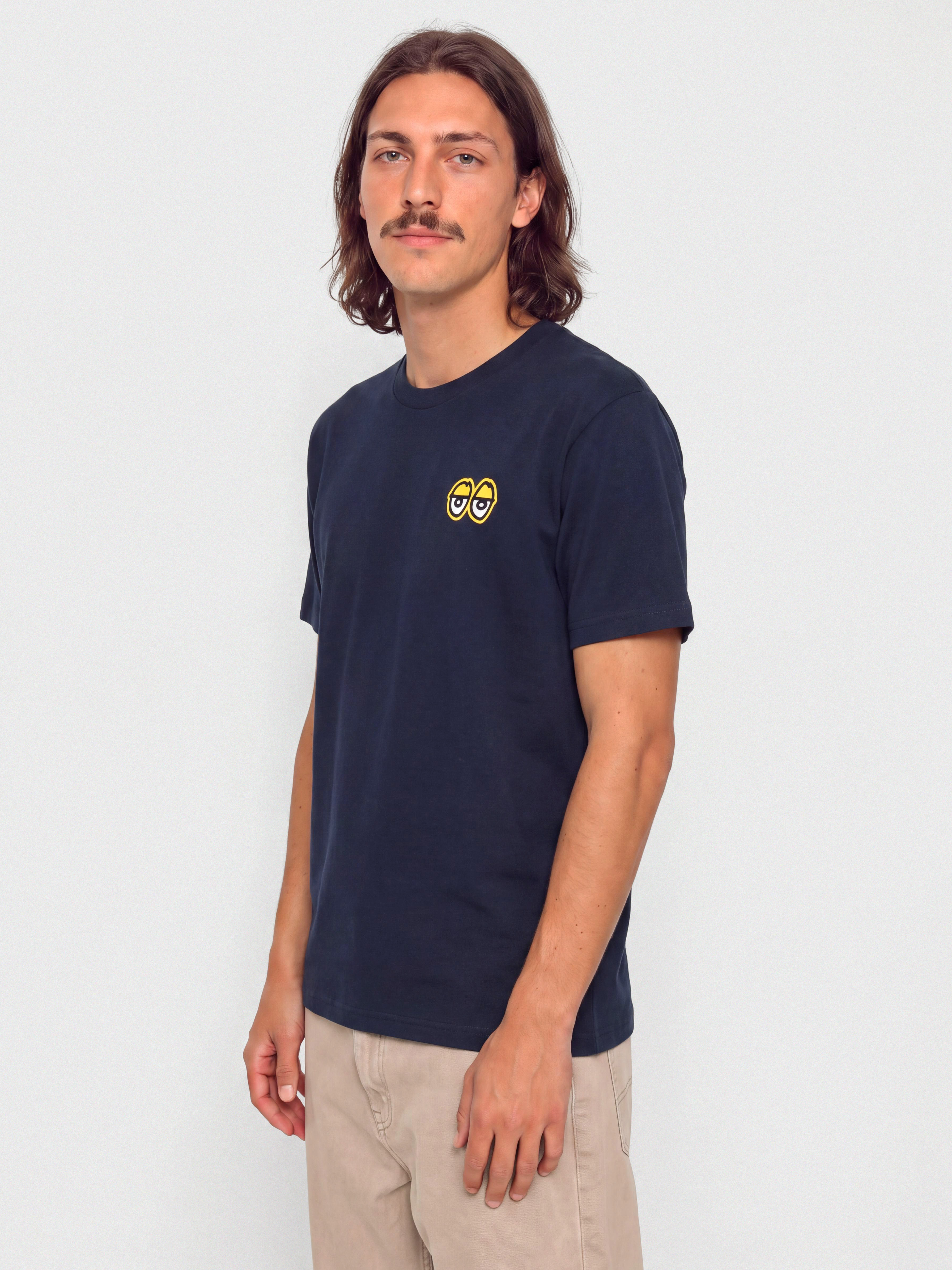 Tričko Krooked New Tricks (true navy w/yellow black & white prints)