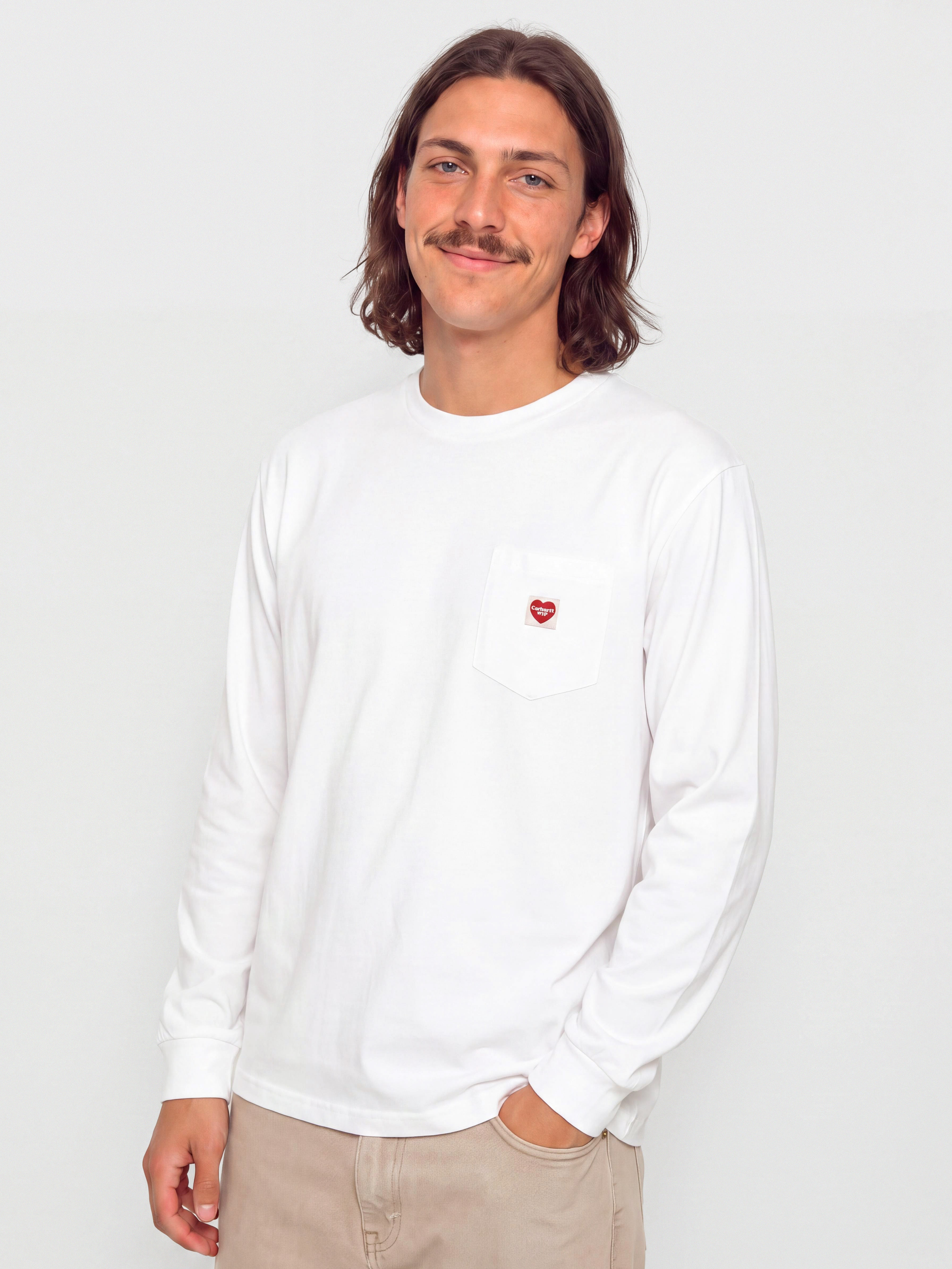 Triko Carhartt WIP Pocket Small Heart Wmn (white/red)