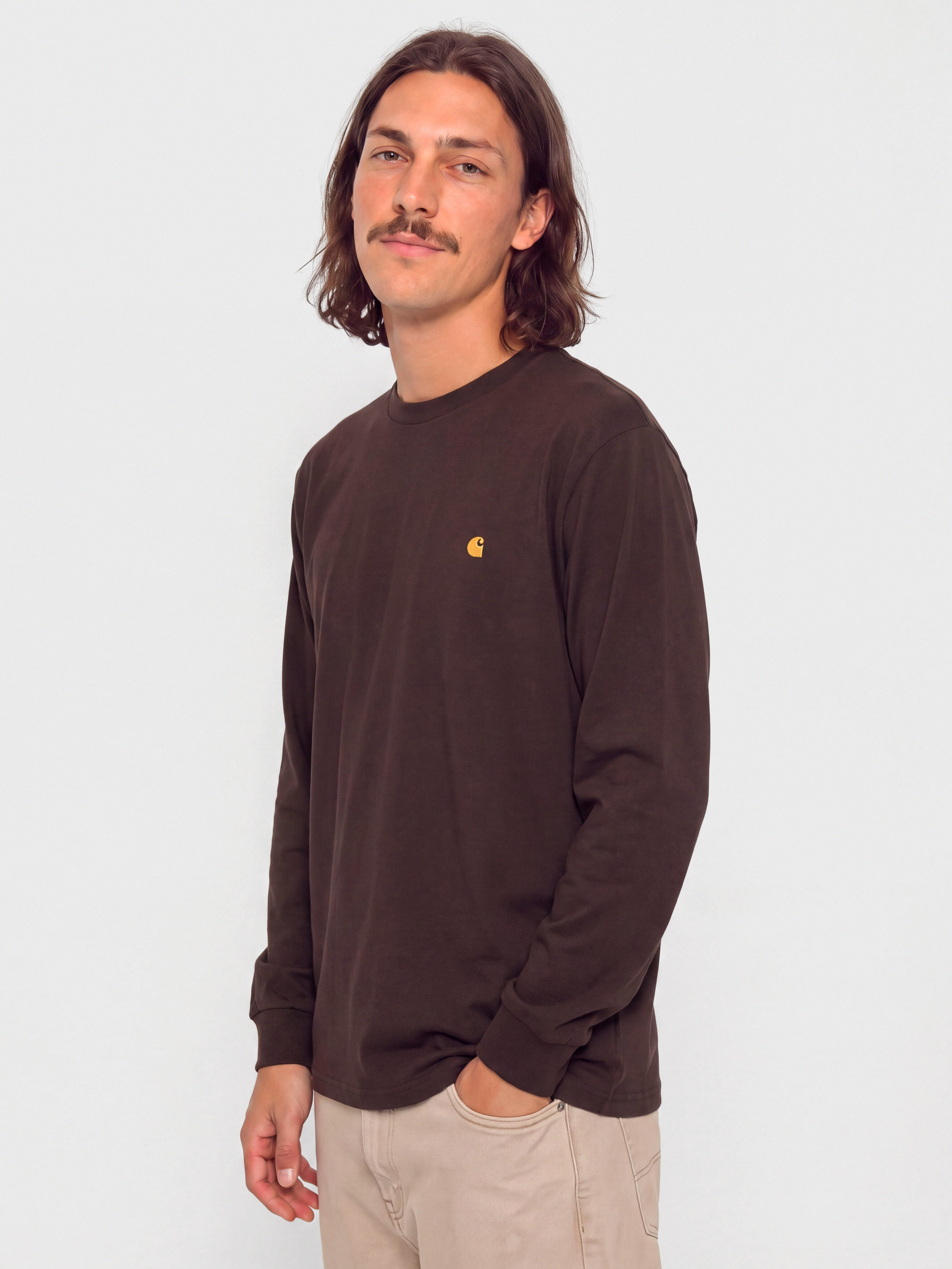 Triko Carhartt WIP Chase (palisander/gold)