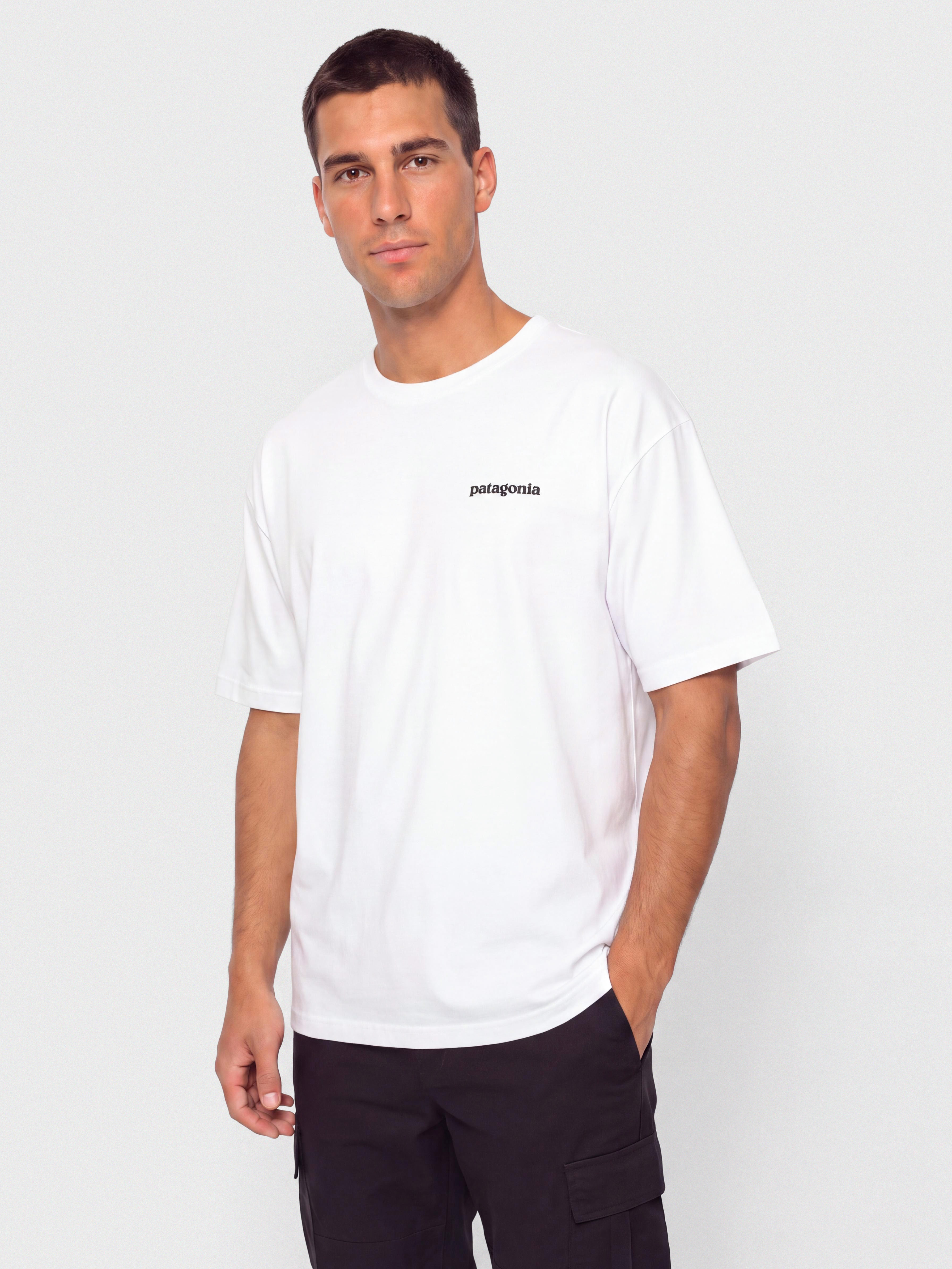 Tričko Patagonia P 6 Logo Responsibili (fiber white)