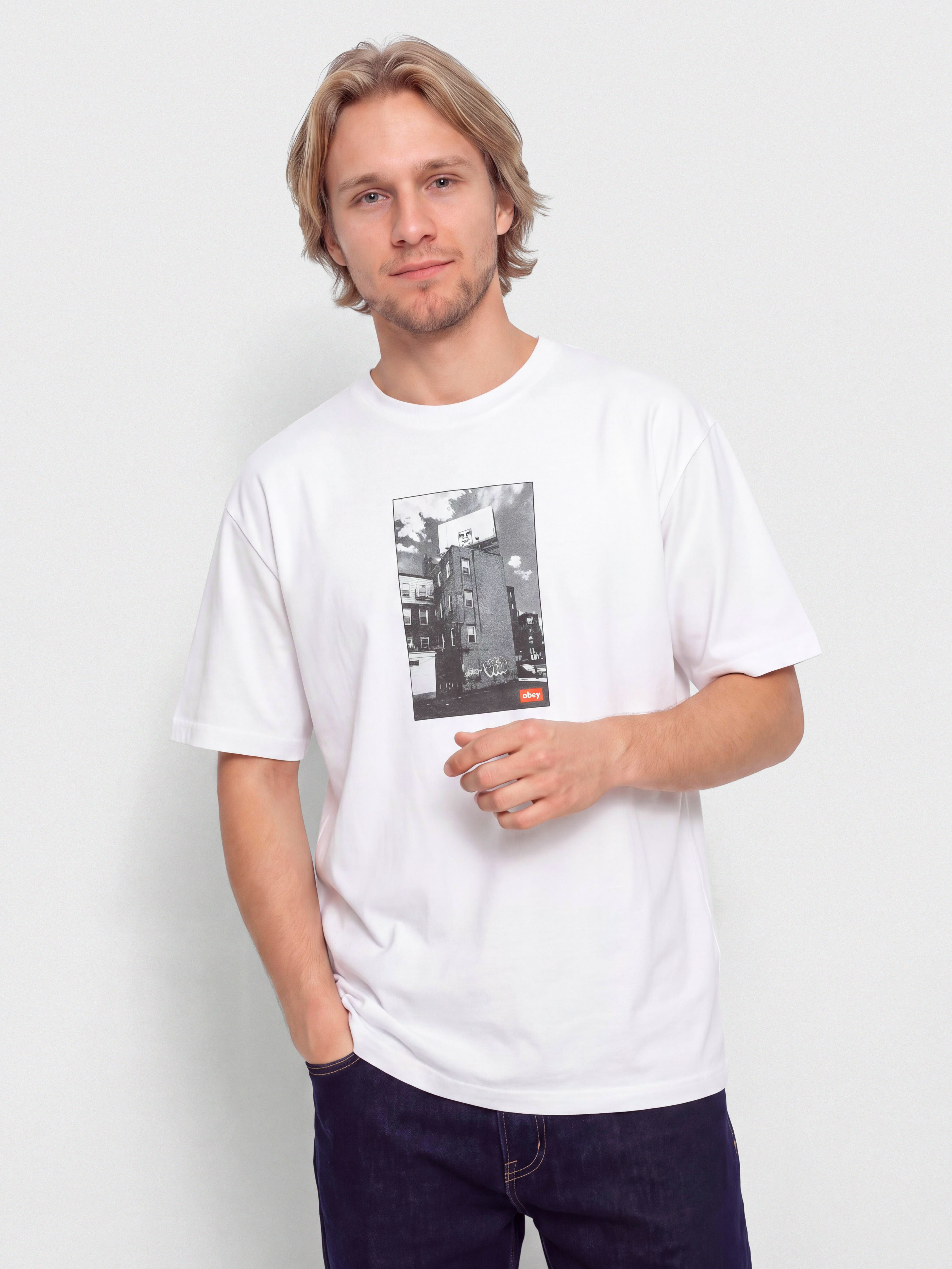 Tričko OBEY Boston Billboard (white)