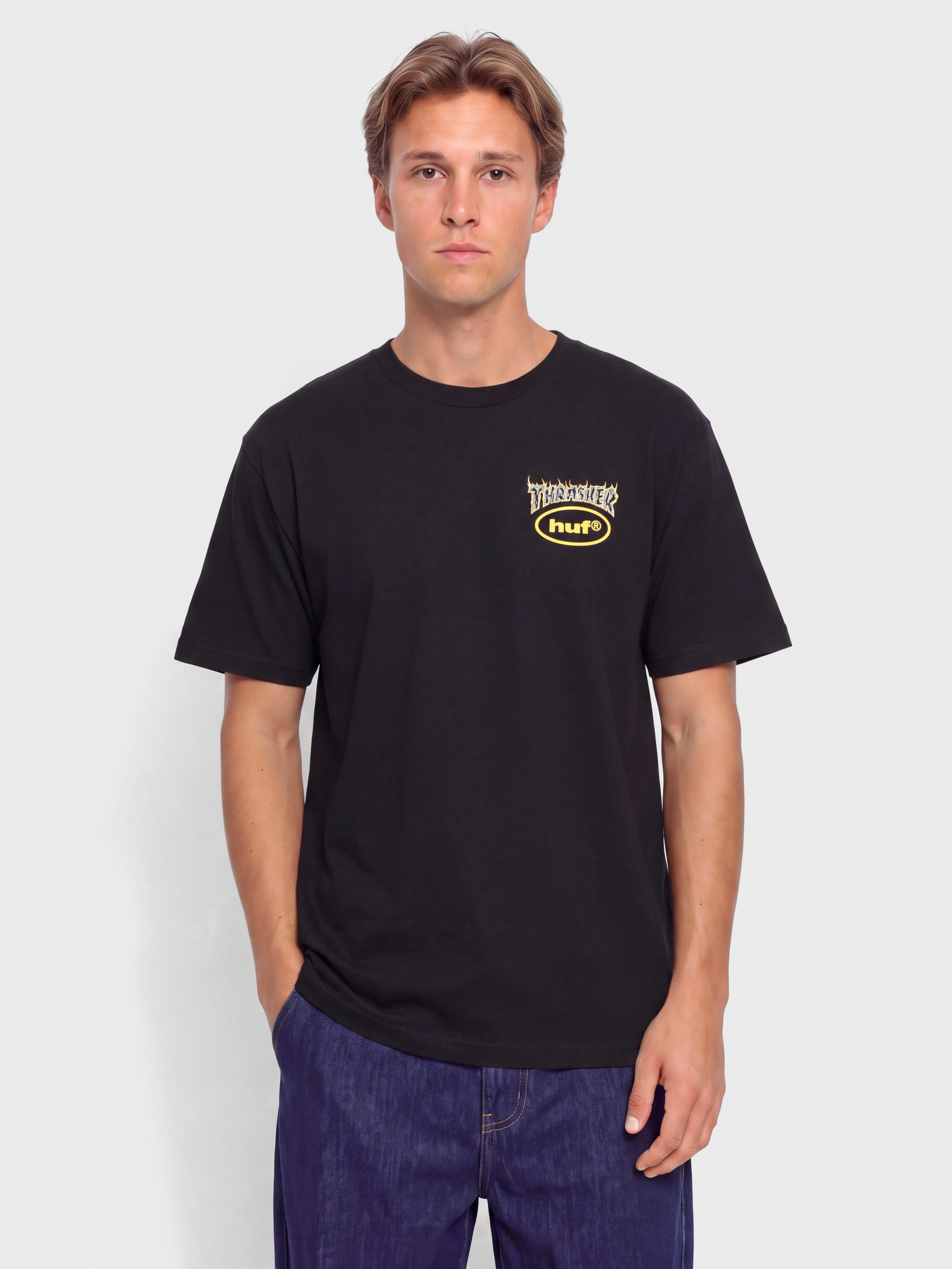 Tričko HUF X Thrasher Meltdown (black)