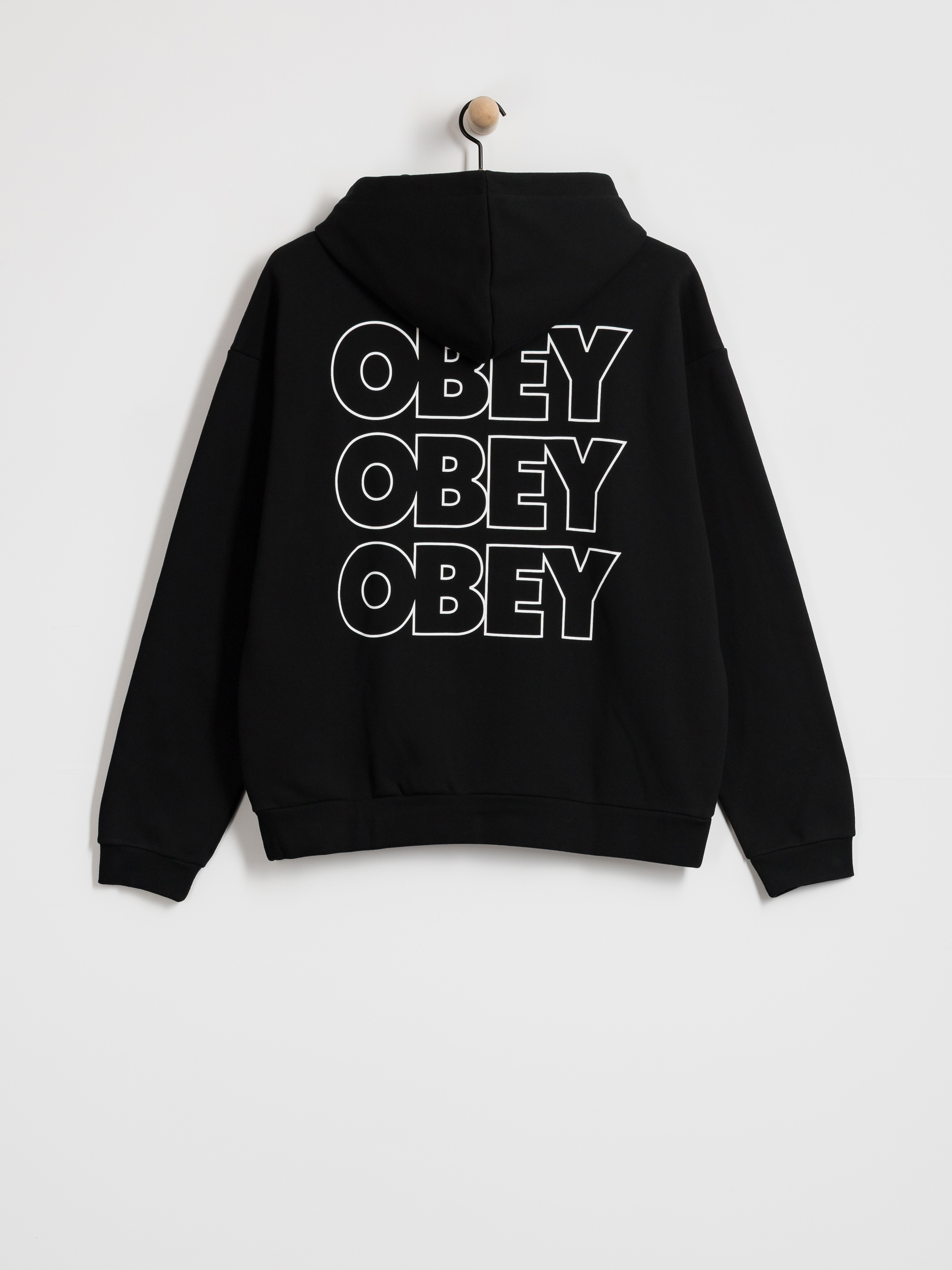 Mikina s kapucňou OBEY Treble Extra Heavy HD (black)