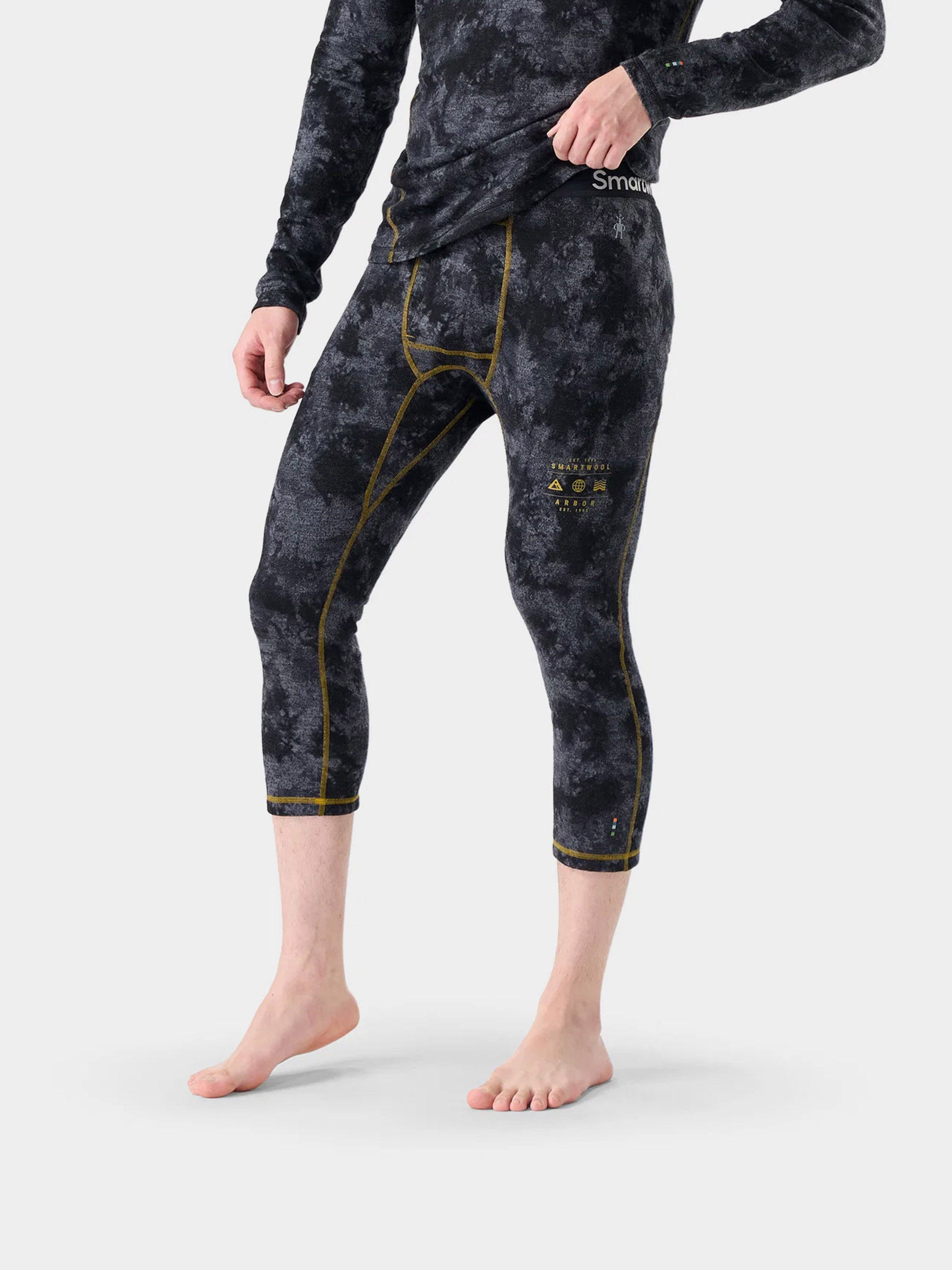Termolegíny Smartwool Classic Thermal Merino Base Layer 3/4 Boxed (black tie dye/honey gold)
