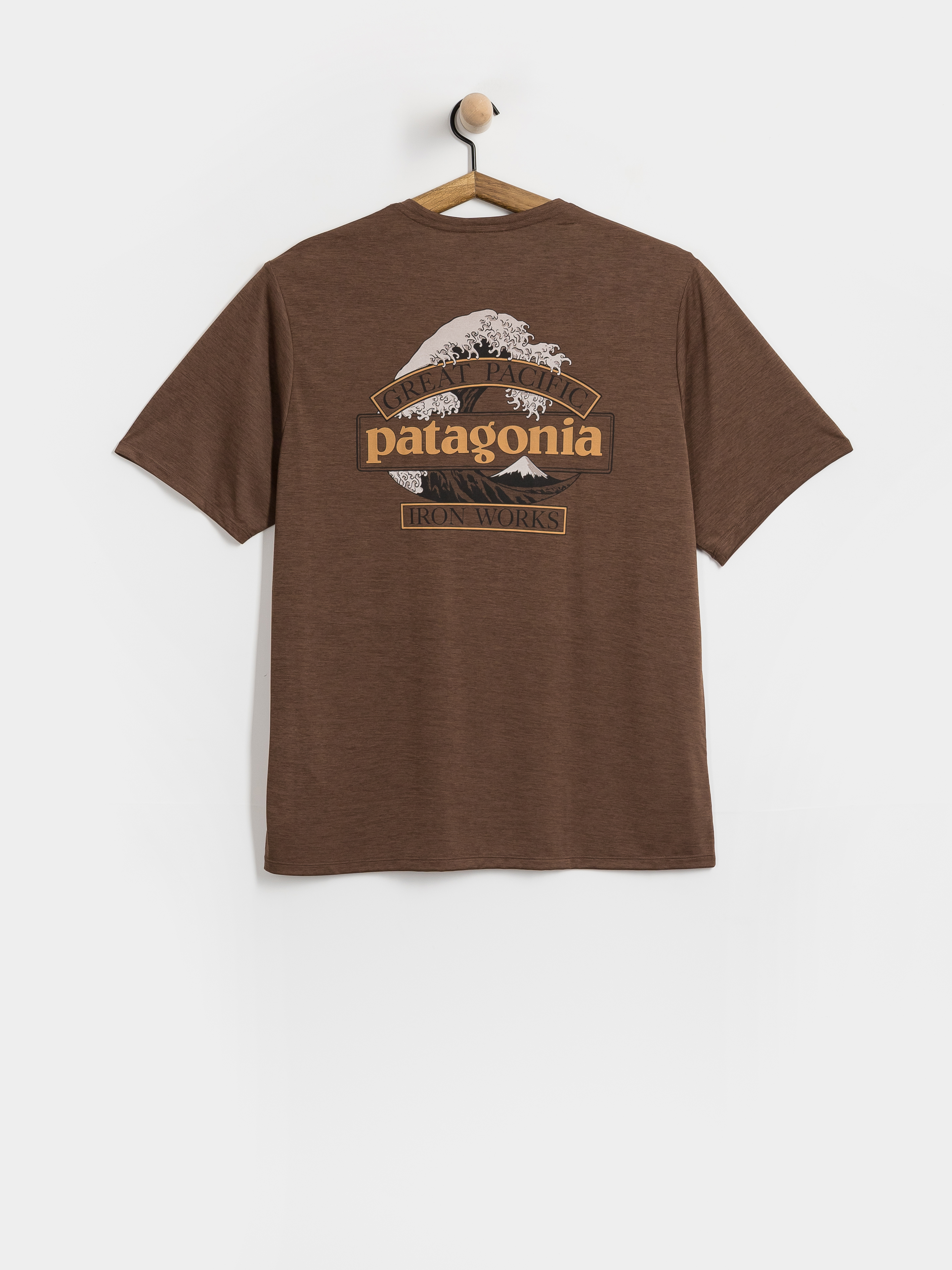 Tričko Patagonia Cap Cool Daily Great Waves (berm brown light berm brown x dye)