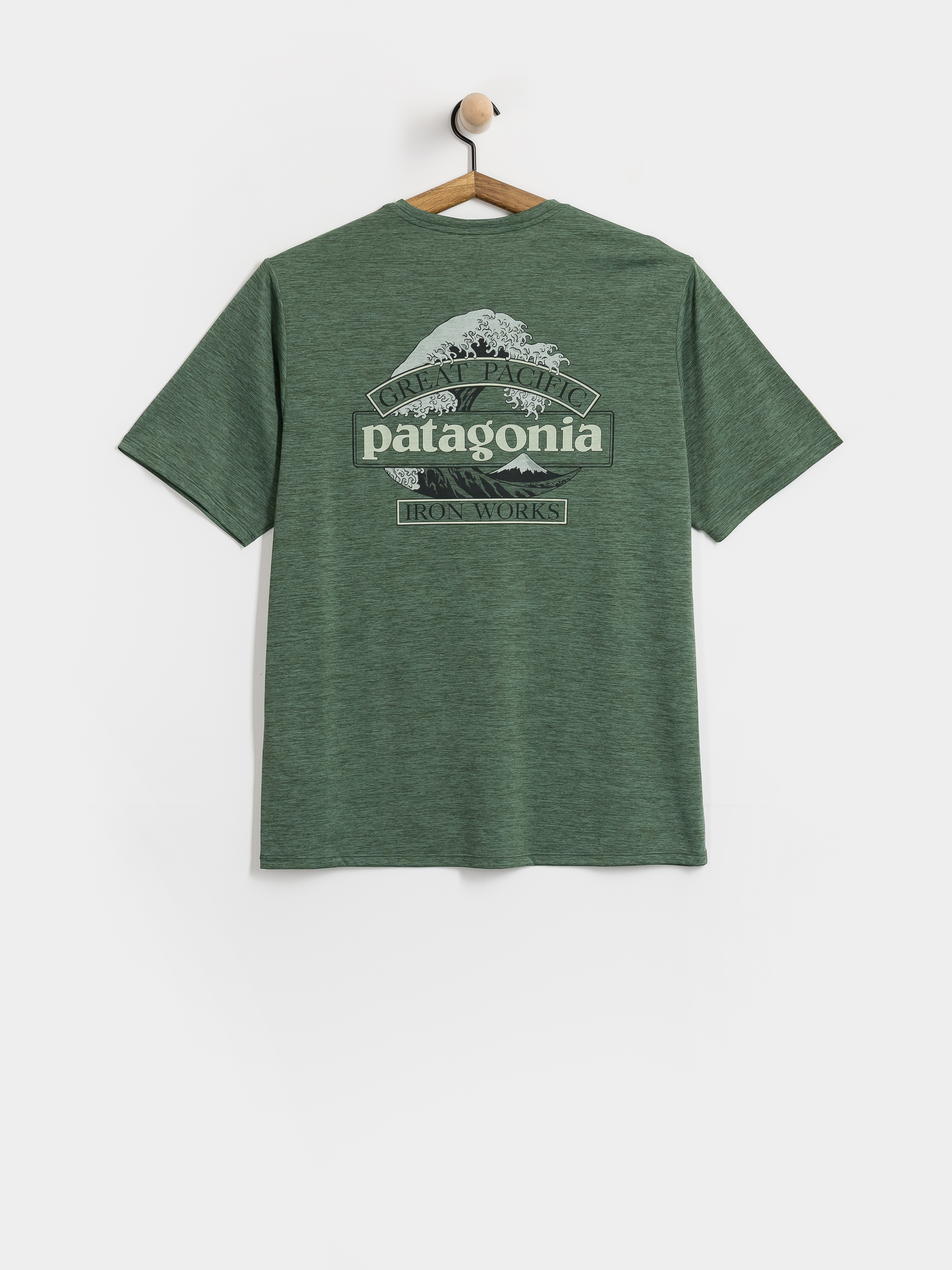 Tričko Patagonia Cap Cool Daily Great Waves (canopy green light canopy green x dye)