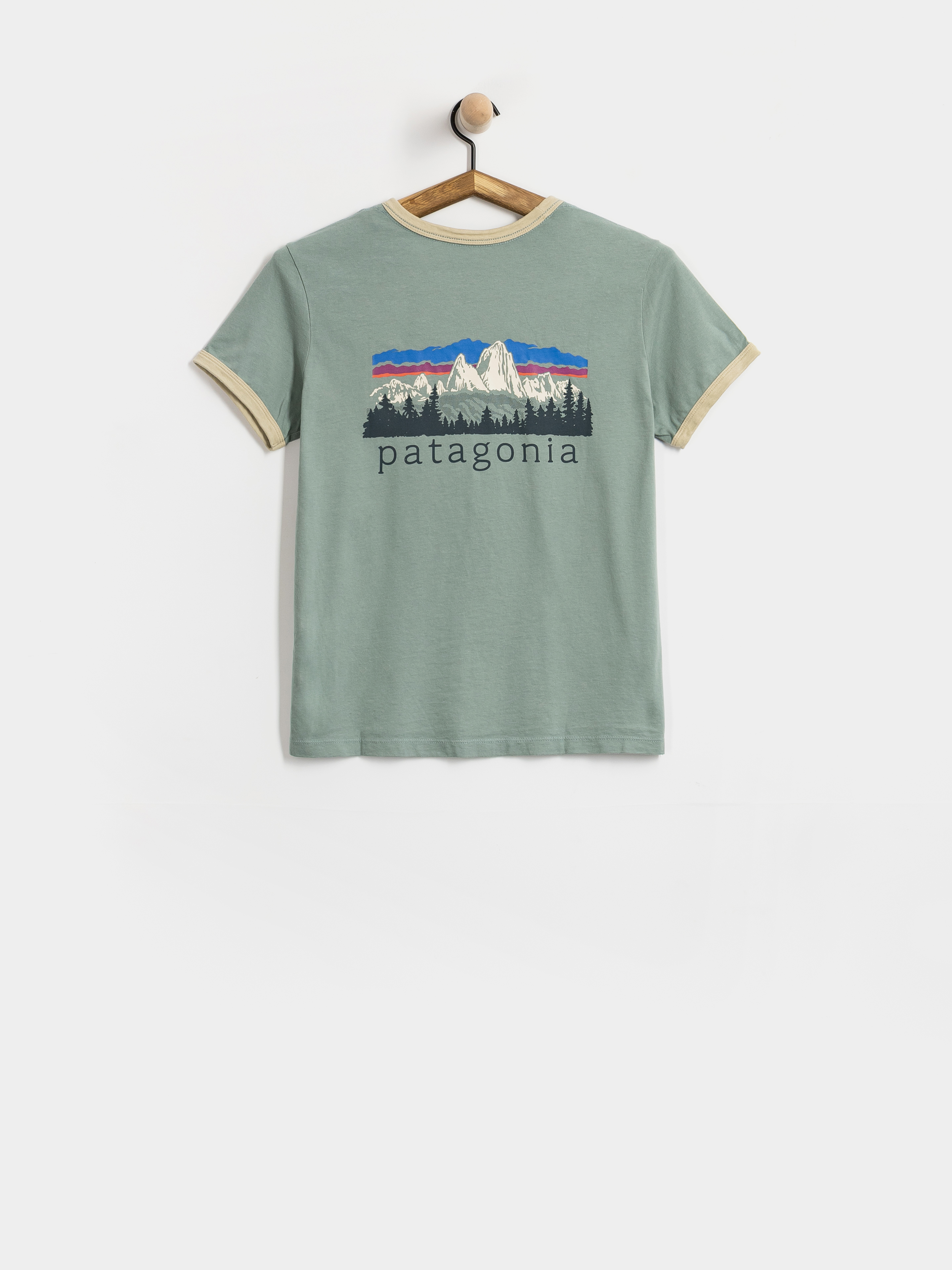 Tričko Patagonia Fitz Roy Foothills Ringer Wmn (cover green)