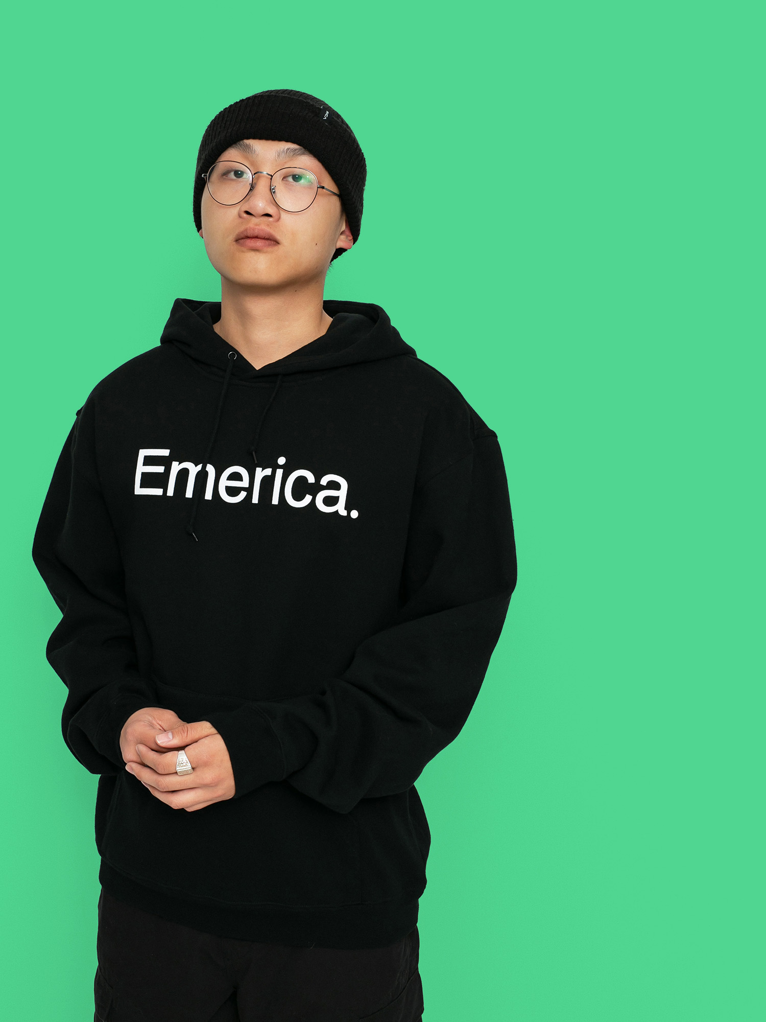 Mikina s kapucňou Emerica Pure Logo HD (black)