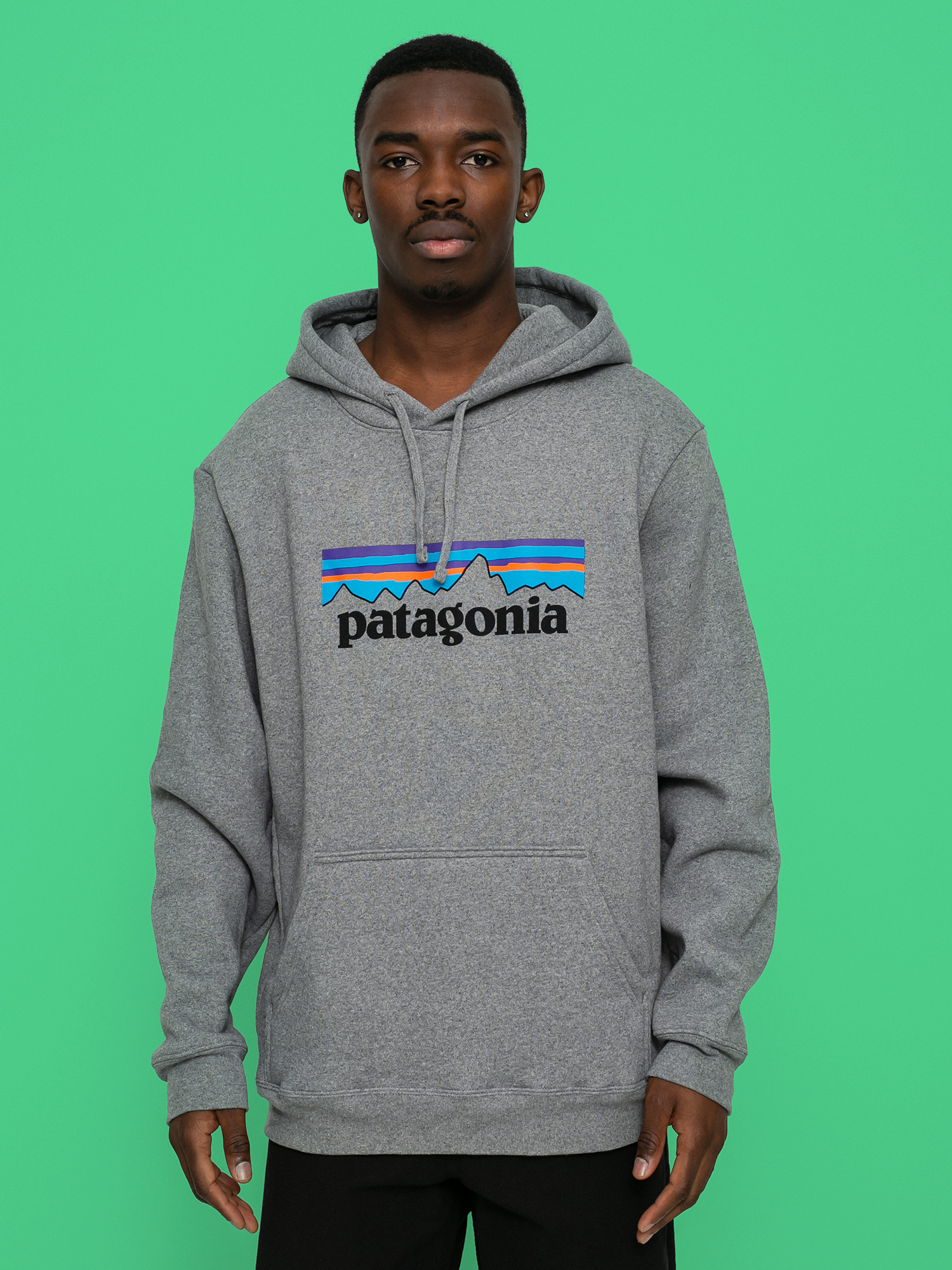 Mikina s kapucu0148ou Patagonia Logo Uprisal HD (gravel heather)