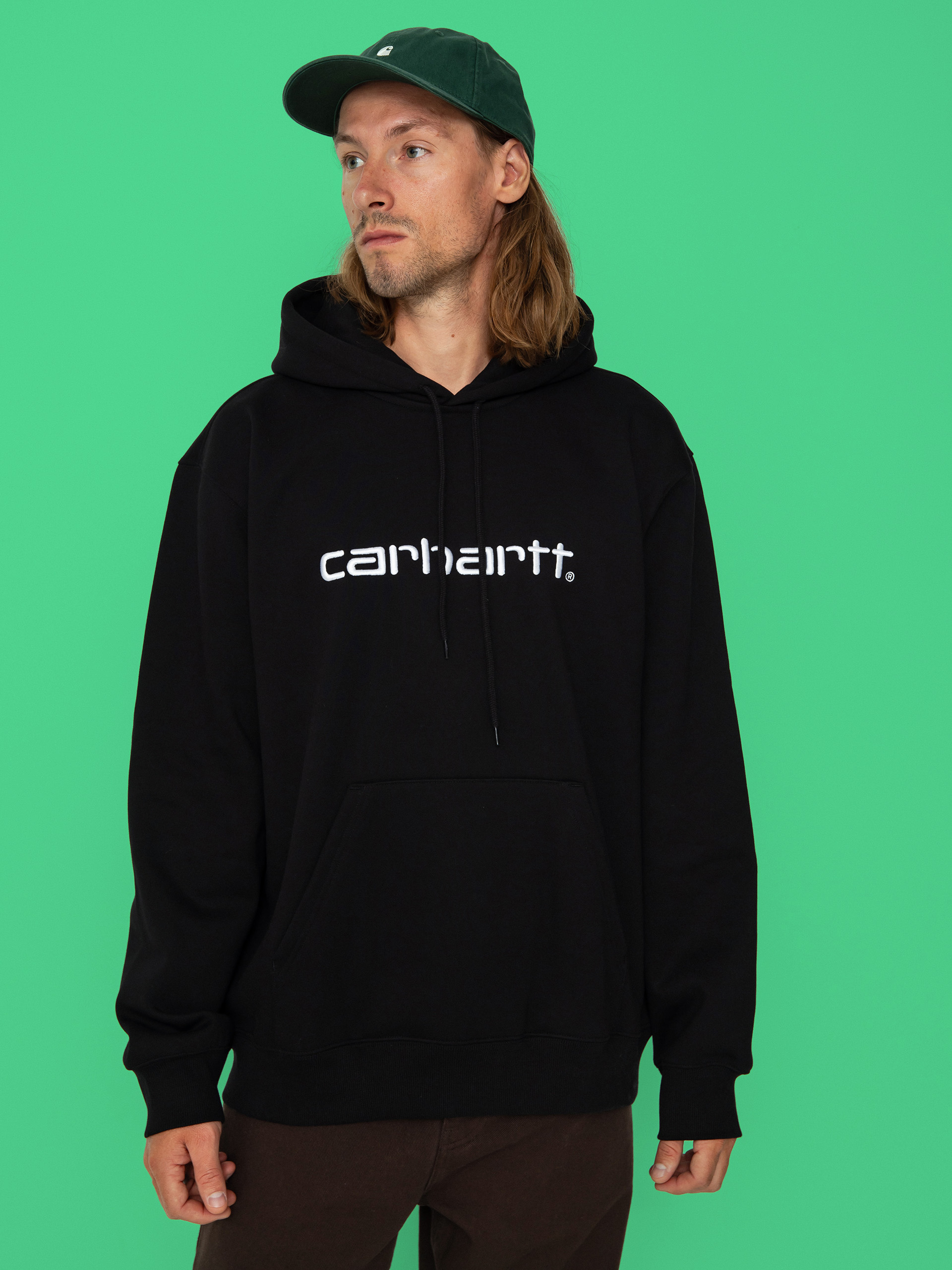 Mikina s kapucňou Carhartt WIP Carhartt HD (black/white)