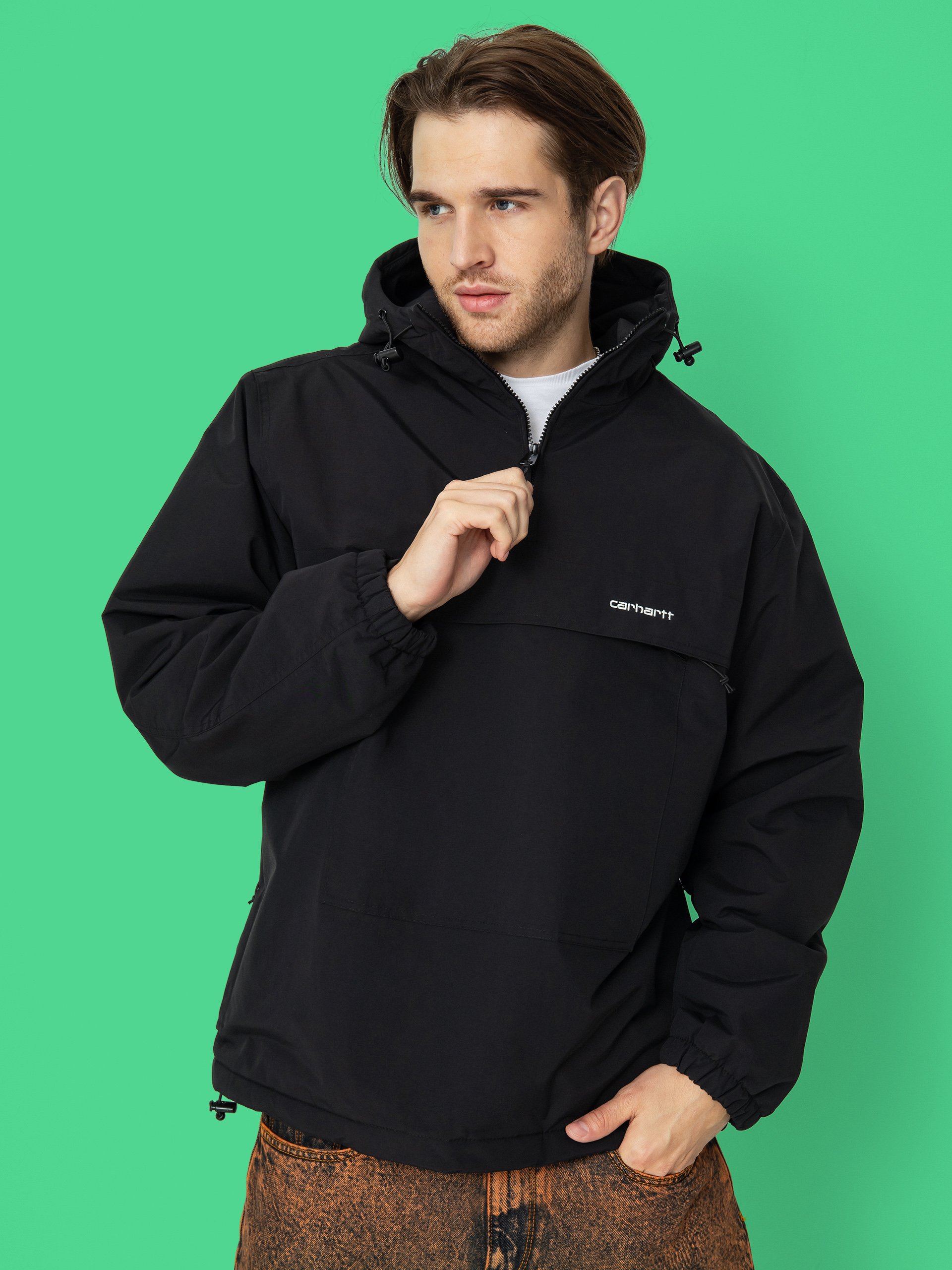 Bunda Carhartt WIP Windbreaker Pullover (black/white)