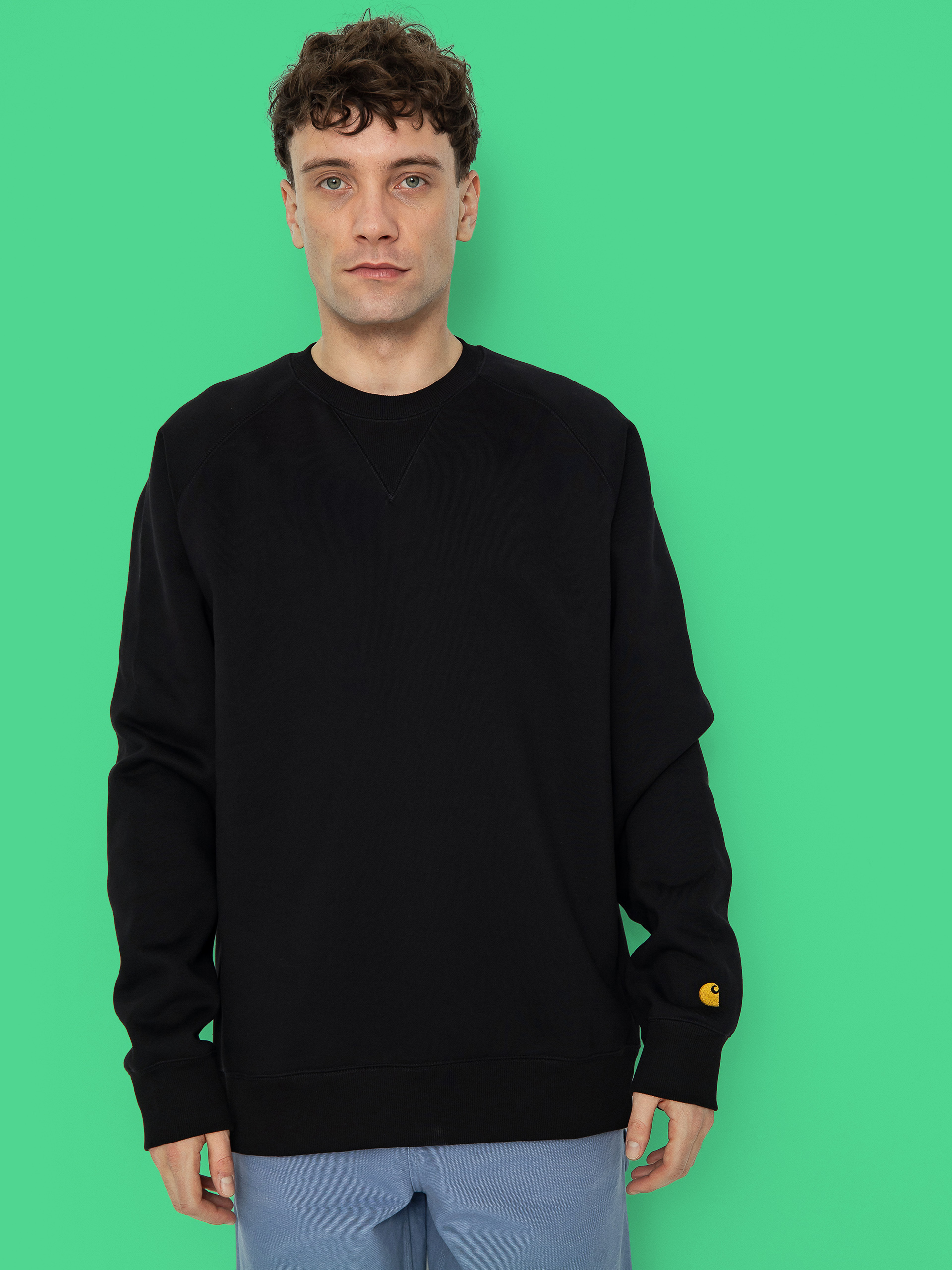 Mikina Carhartt WIP Chase (black/gold)