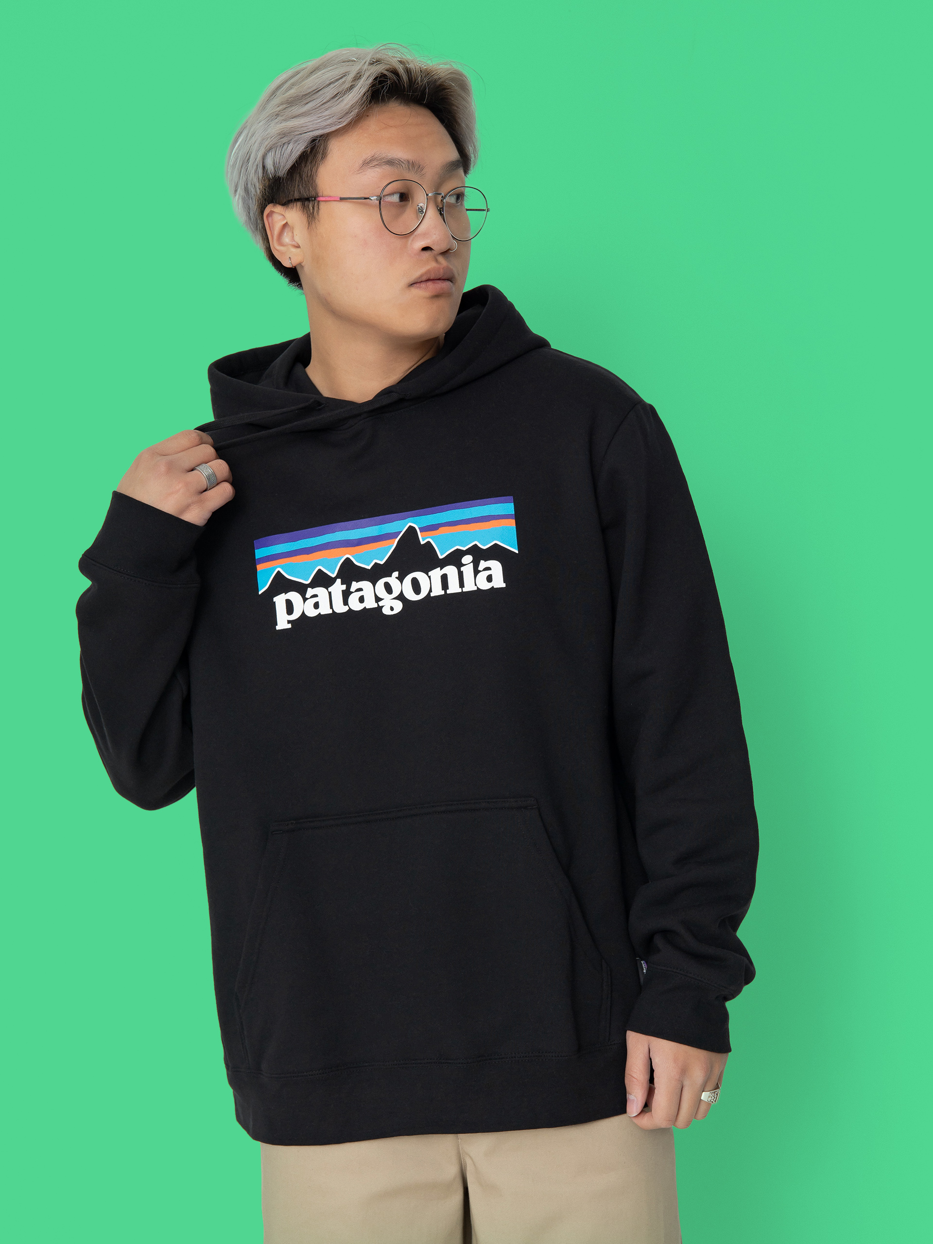 Mikina s kapucňou Patagonia P-6 Logo Uprisal HD (black)
