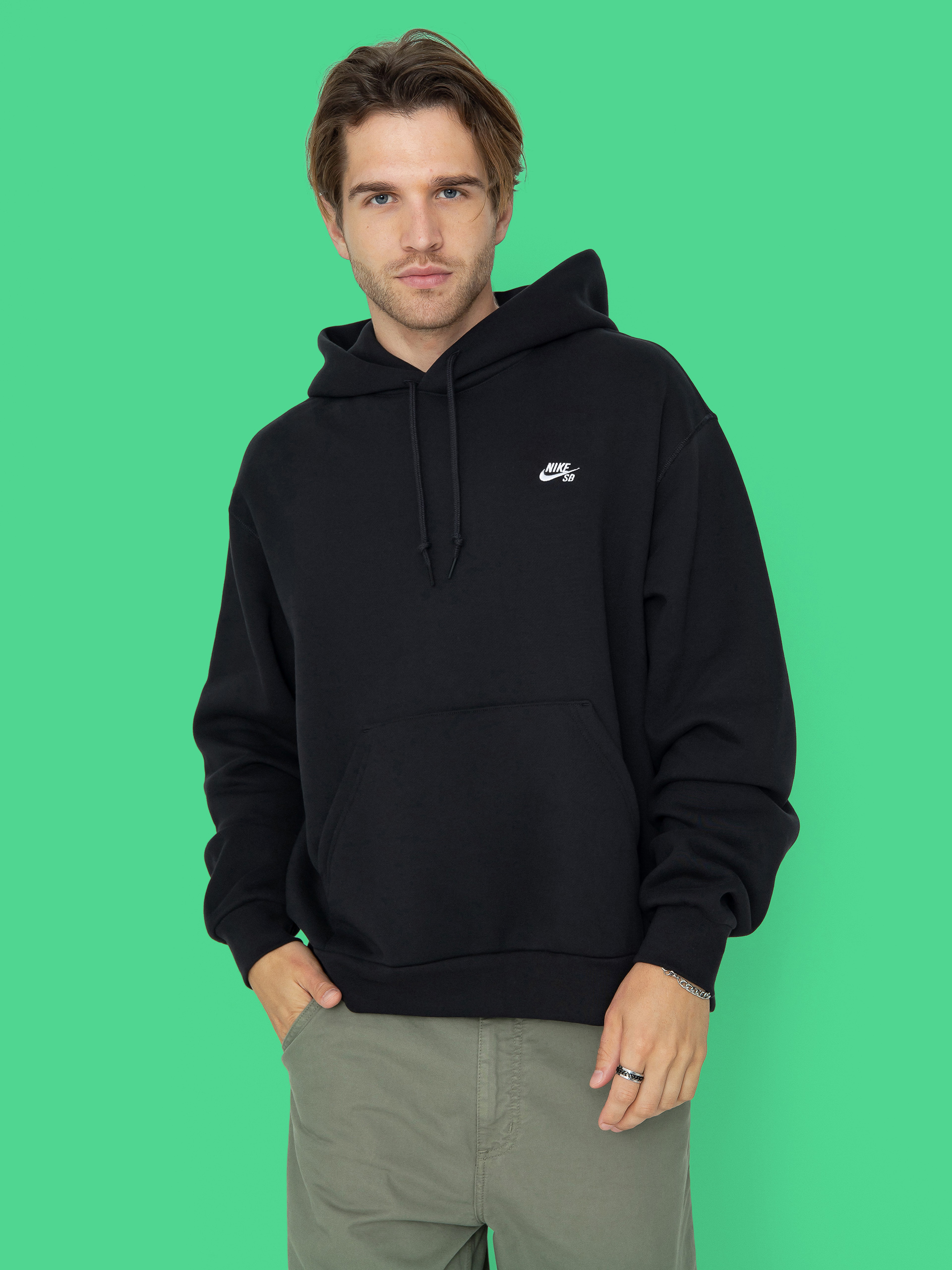 Mikina s kapucu0148ou Nike SB Essential Logo HD (black/white)