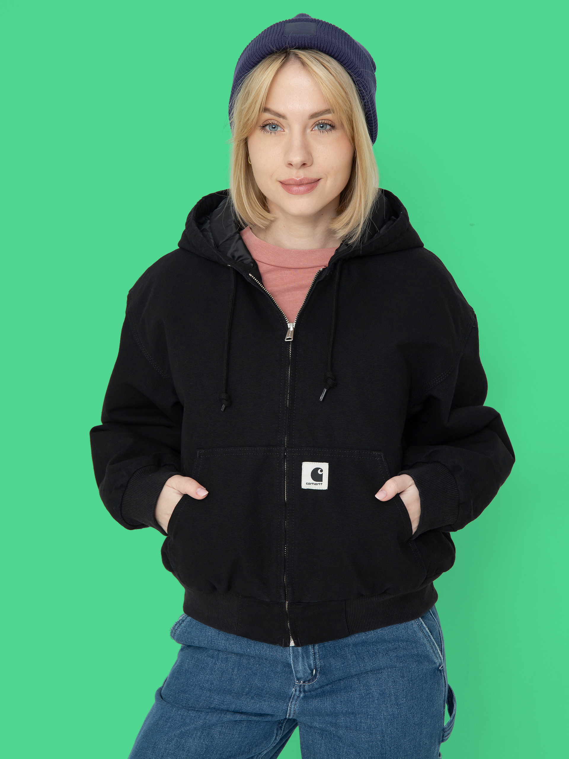 Bunda Carhartt WIP OG Active Wmn (black rinsed canvas)