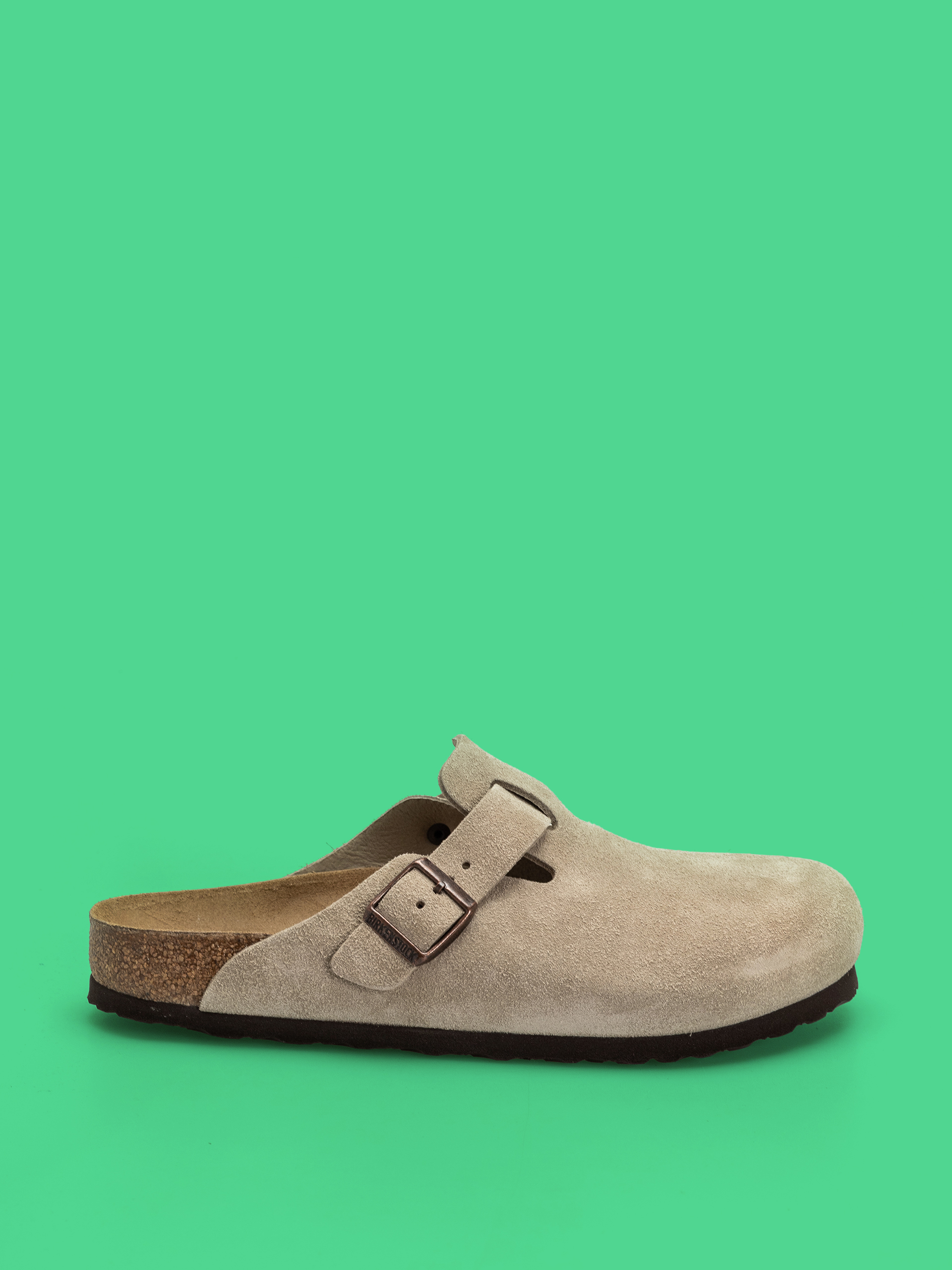 Šľapky Birkenstock Boston Suede Leather Regular (taupe)