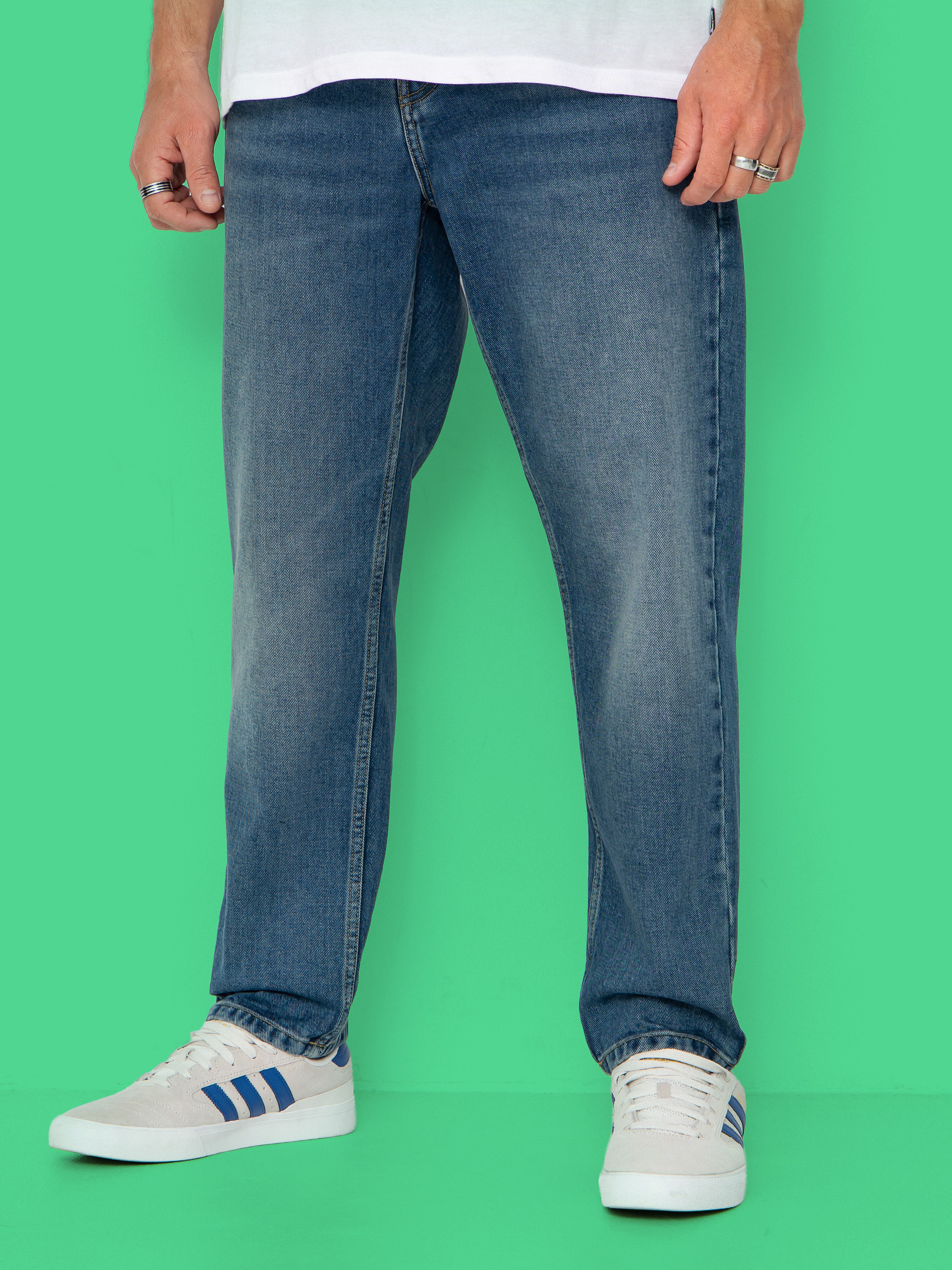 Nohavice Carhartt WIP Newel (blue/dark used wash)