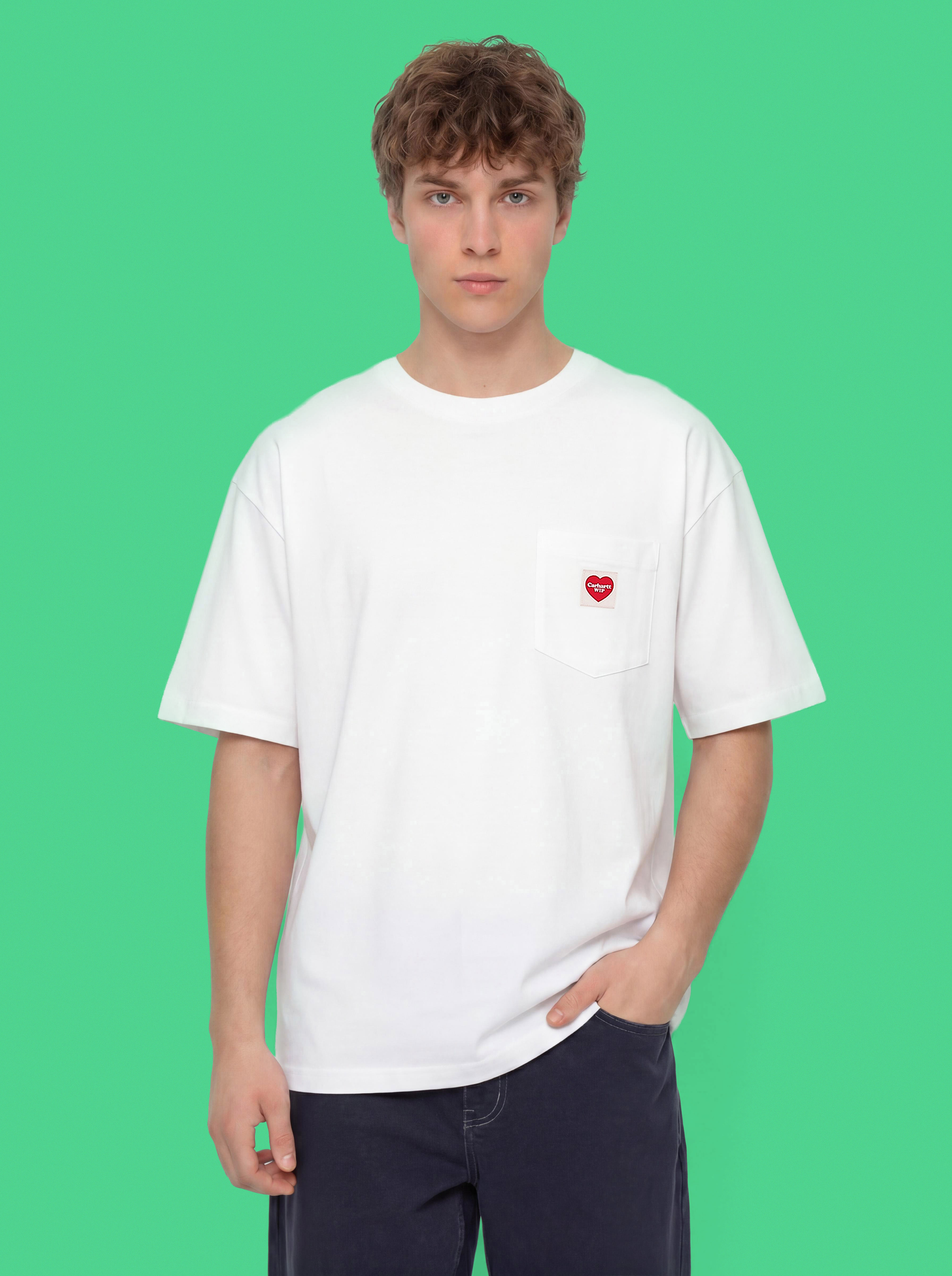 Tričko Carhartt WIP Pocket Heart (white/red)