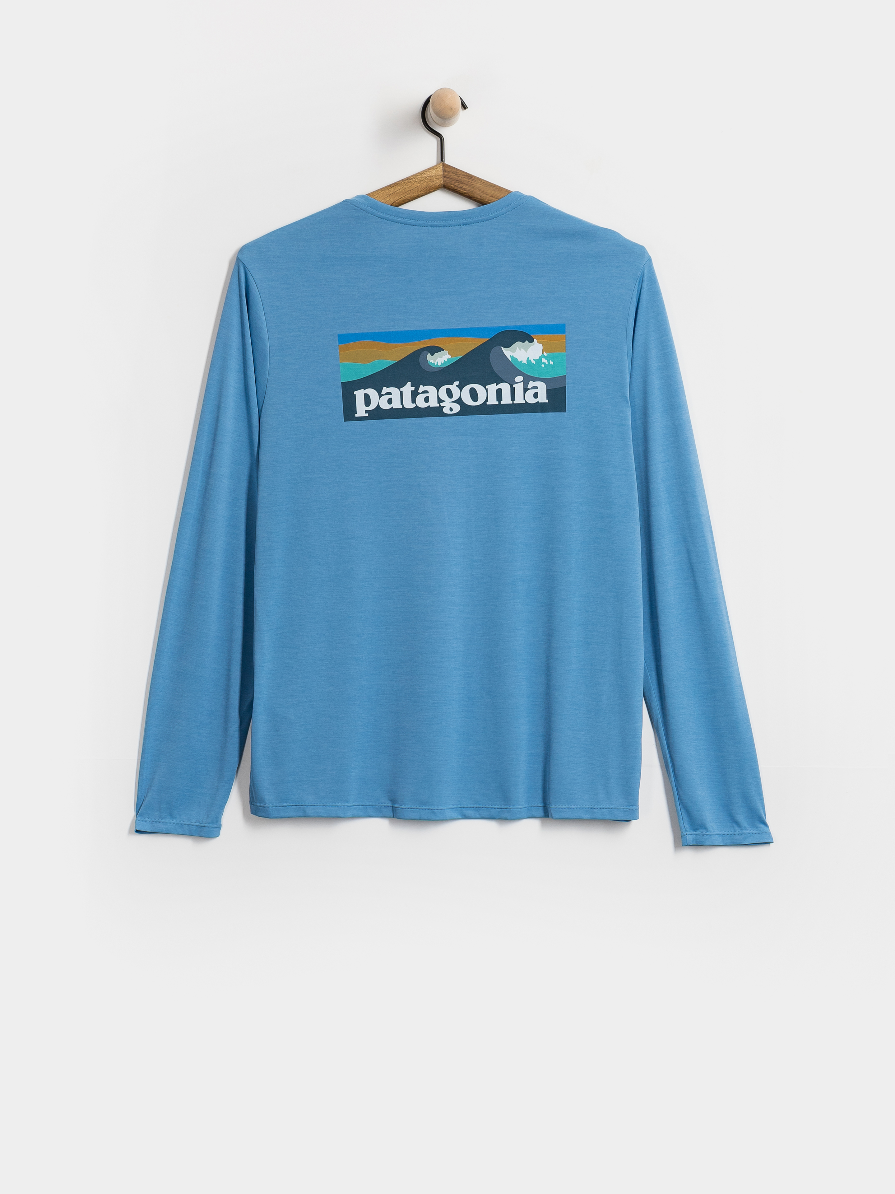 Triko Patagonia Cap Cool Daily Boardshort Logo (shore blue light shore blue x dye)