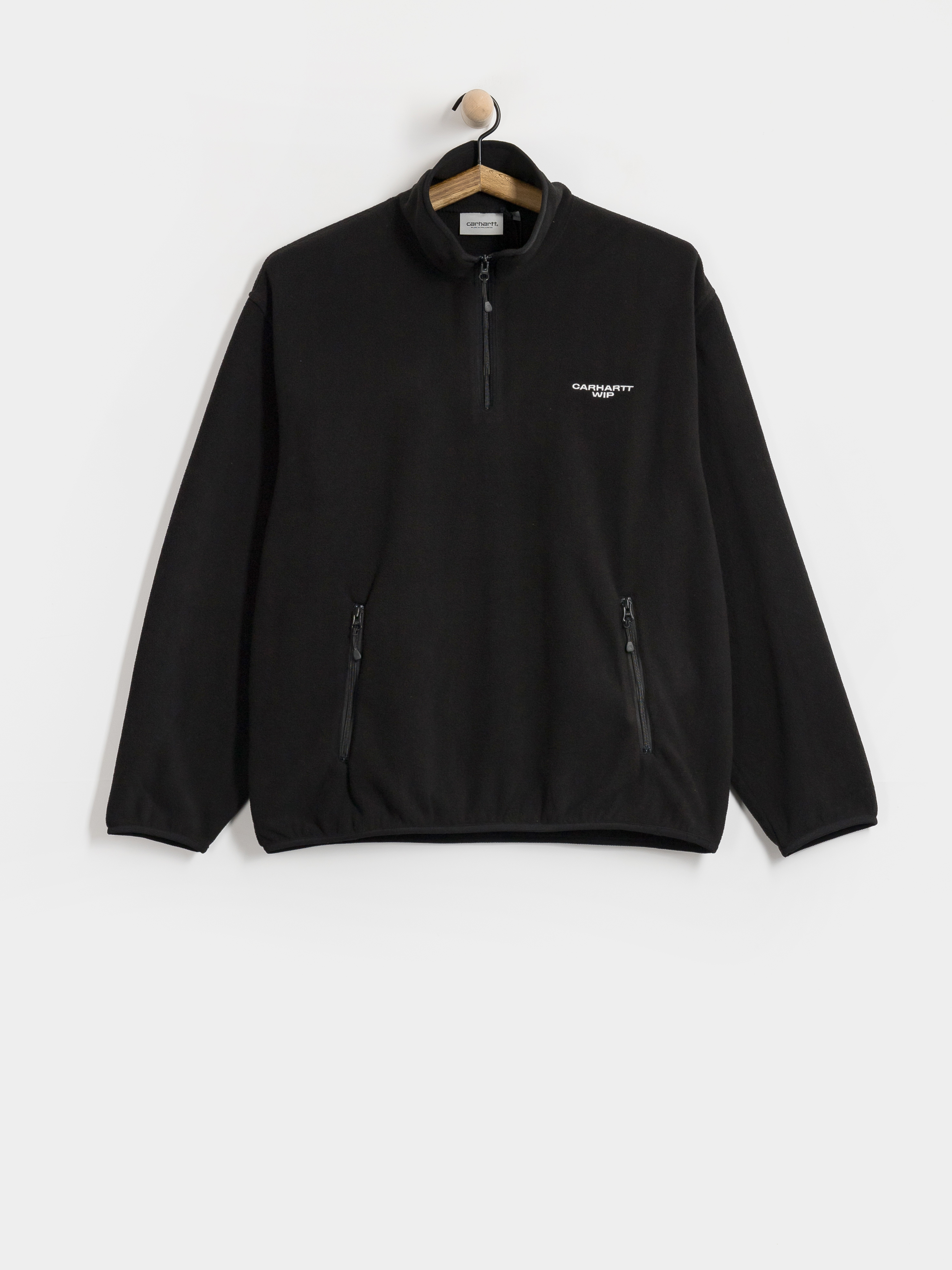 Flu00edsovu00e1 mikina Carhartt WIP Edmore Half Zip (black/white)