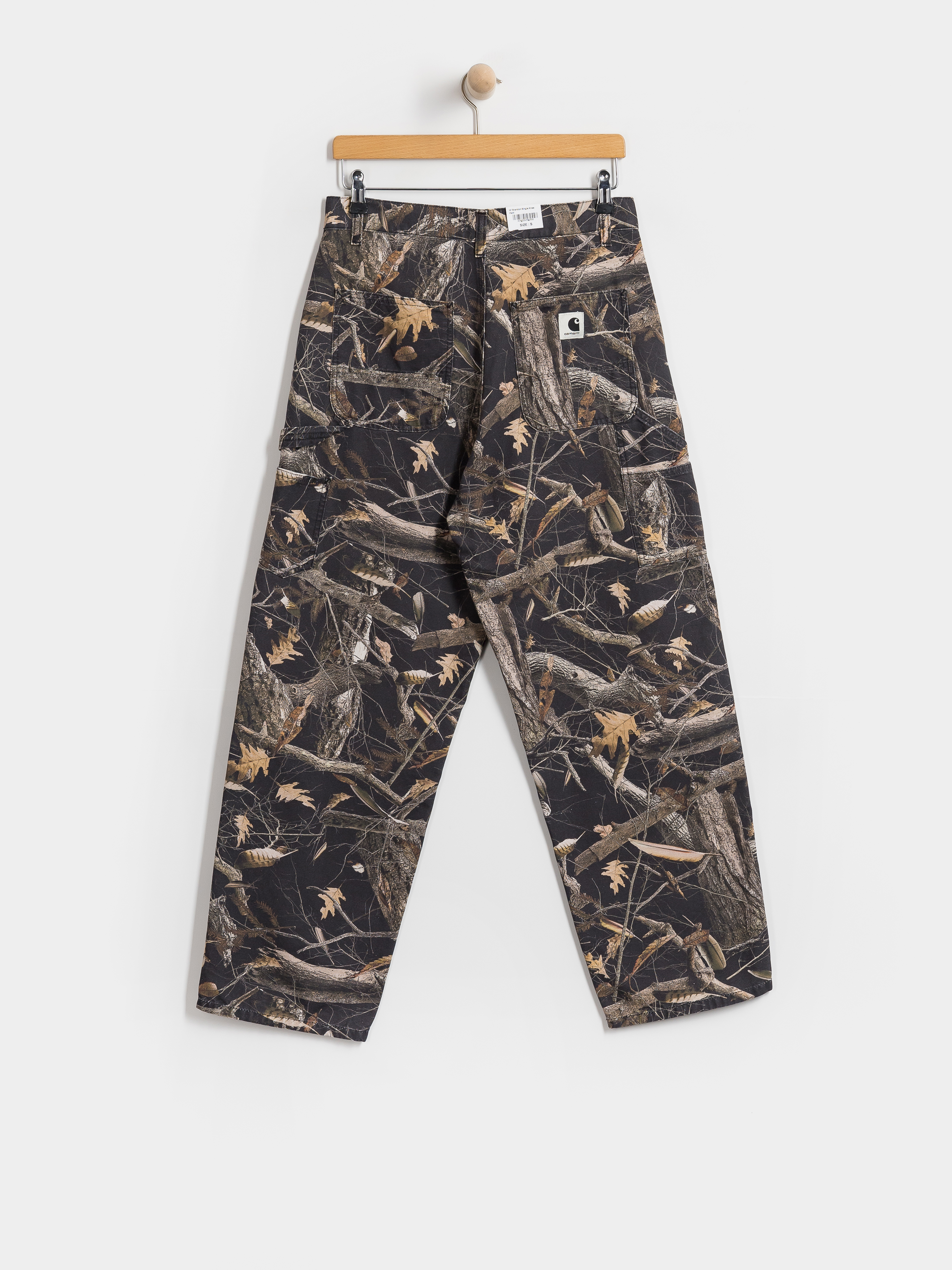 Nohavice Carhartt WIP Brandon Single Knee Wmn (camo feather tree black/heavy stone wash)