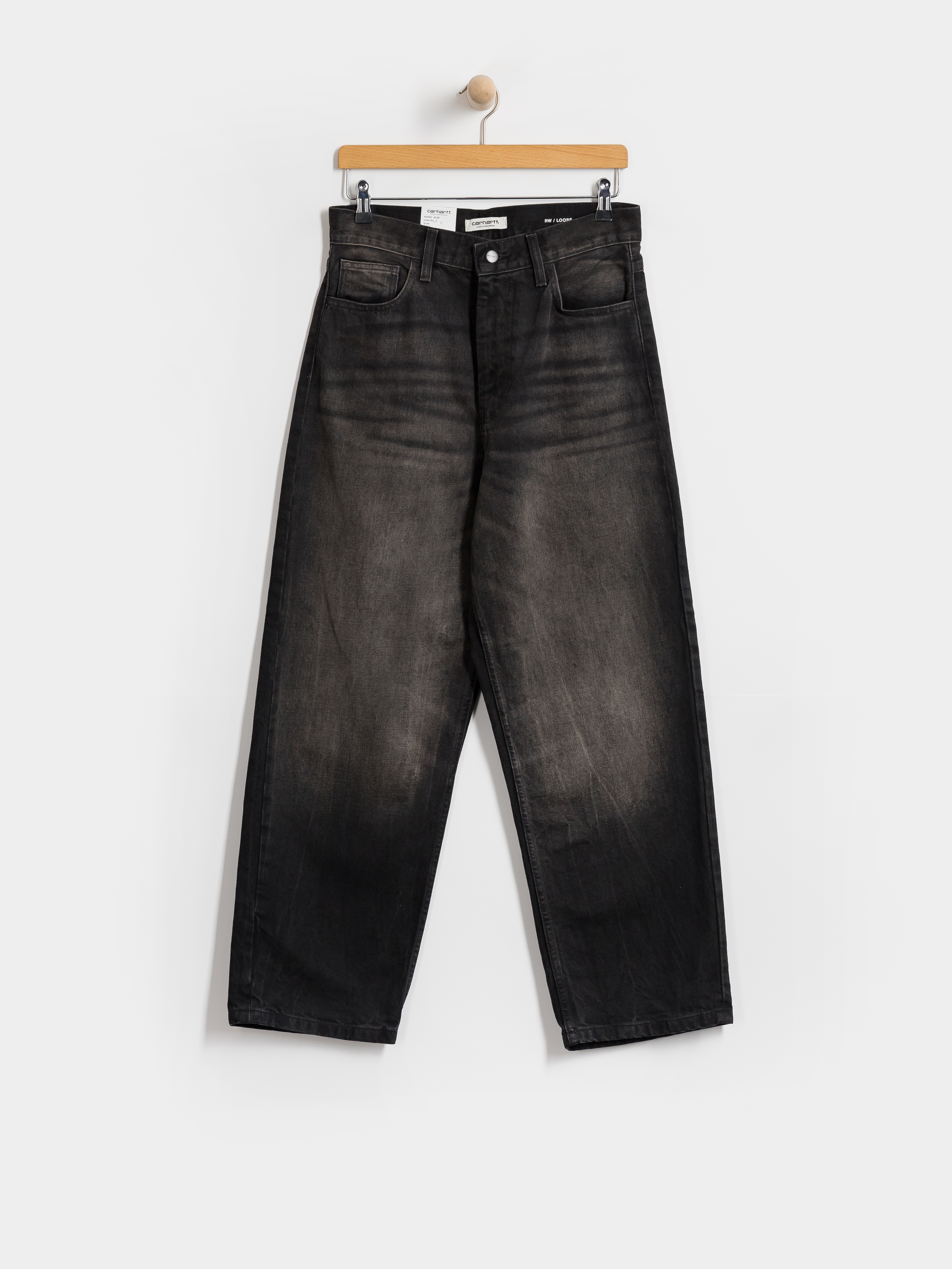 Nohavice Carhartt WIP Brandon Wmn (black/tobacco used wash)