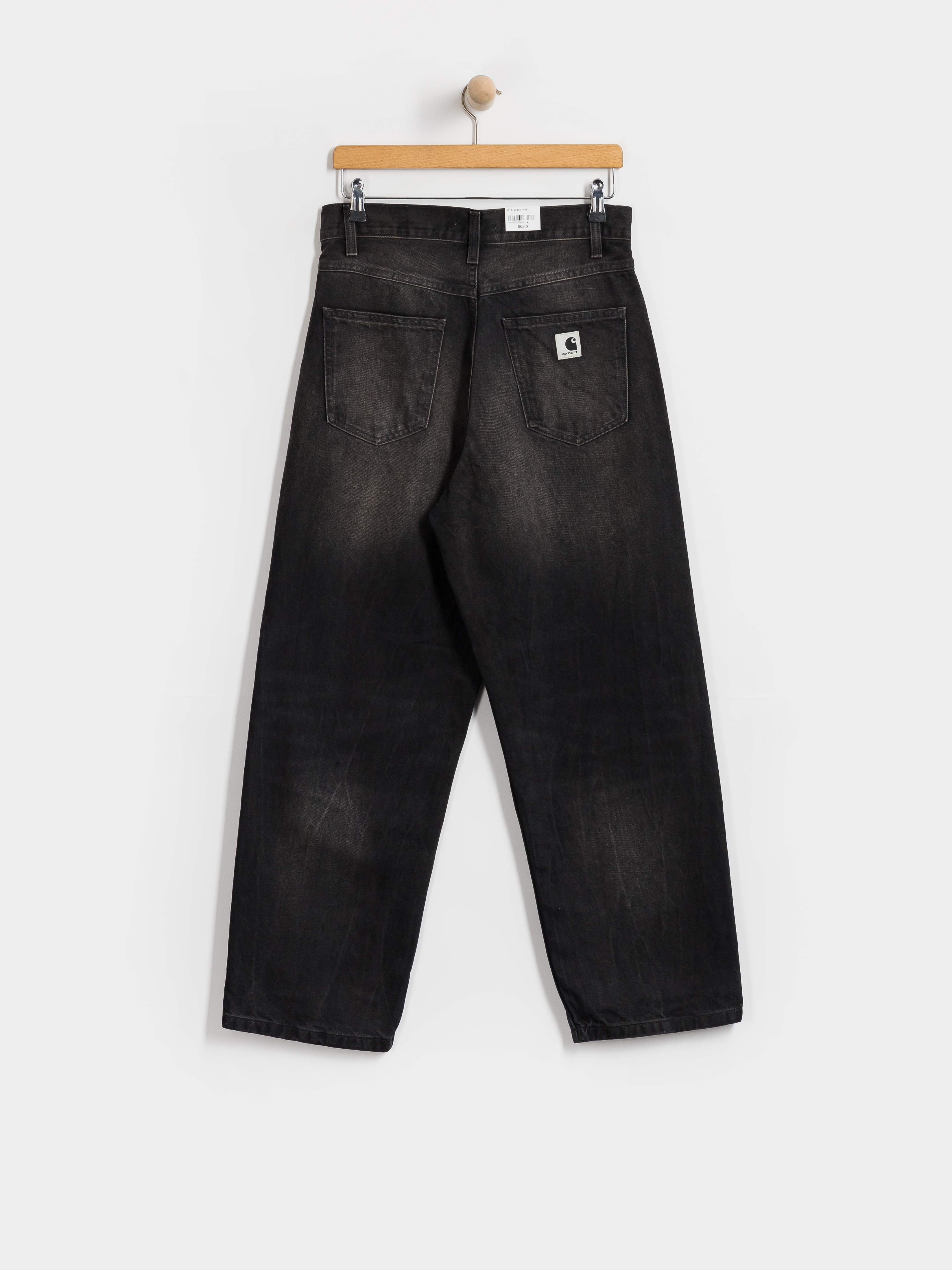 Nohavice Carhartt WIP Brandon Wmn (black/tobacco used wash)
