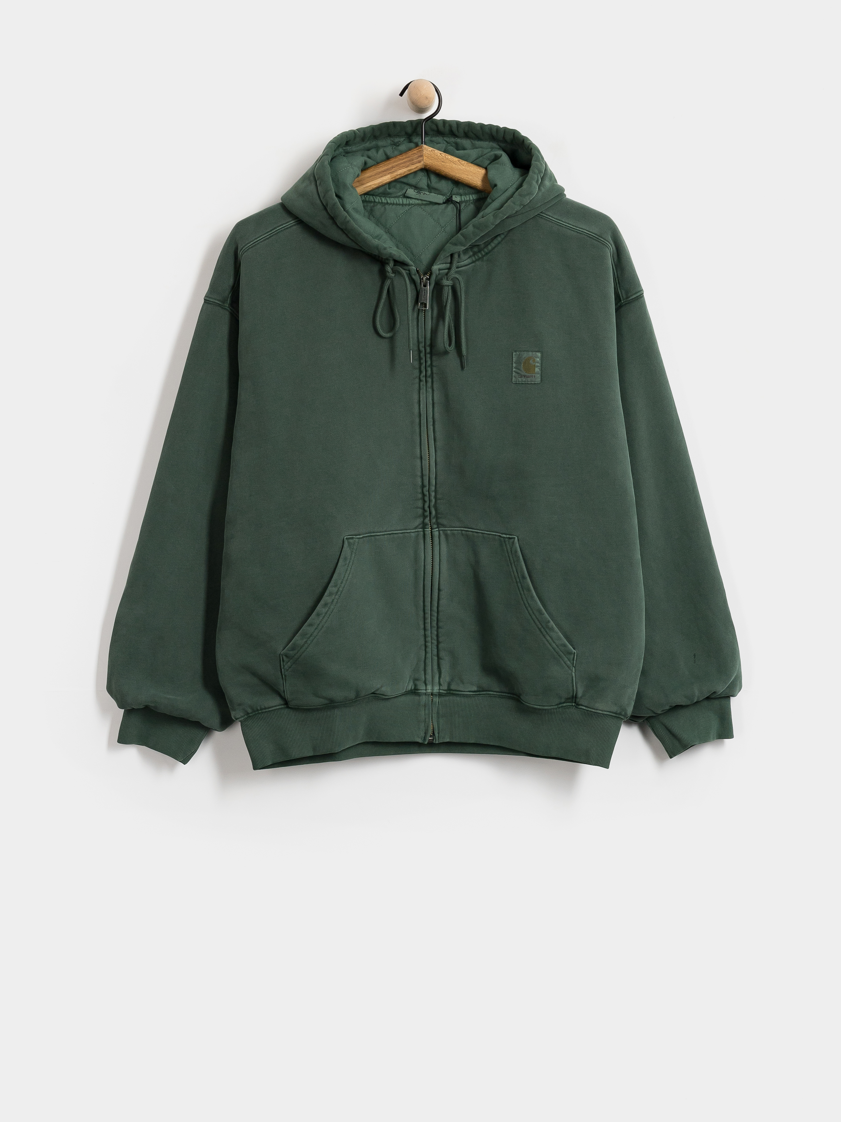 Mikina s kapucňou Carhartt WIP Vista ZHD (dark scarab/garment dyed)