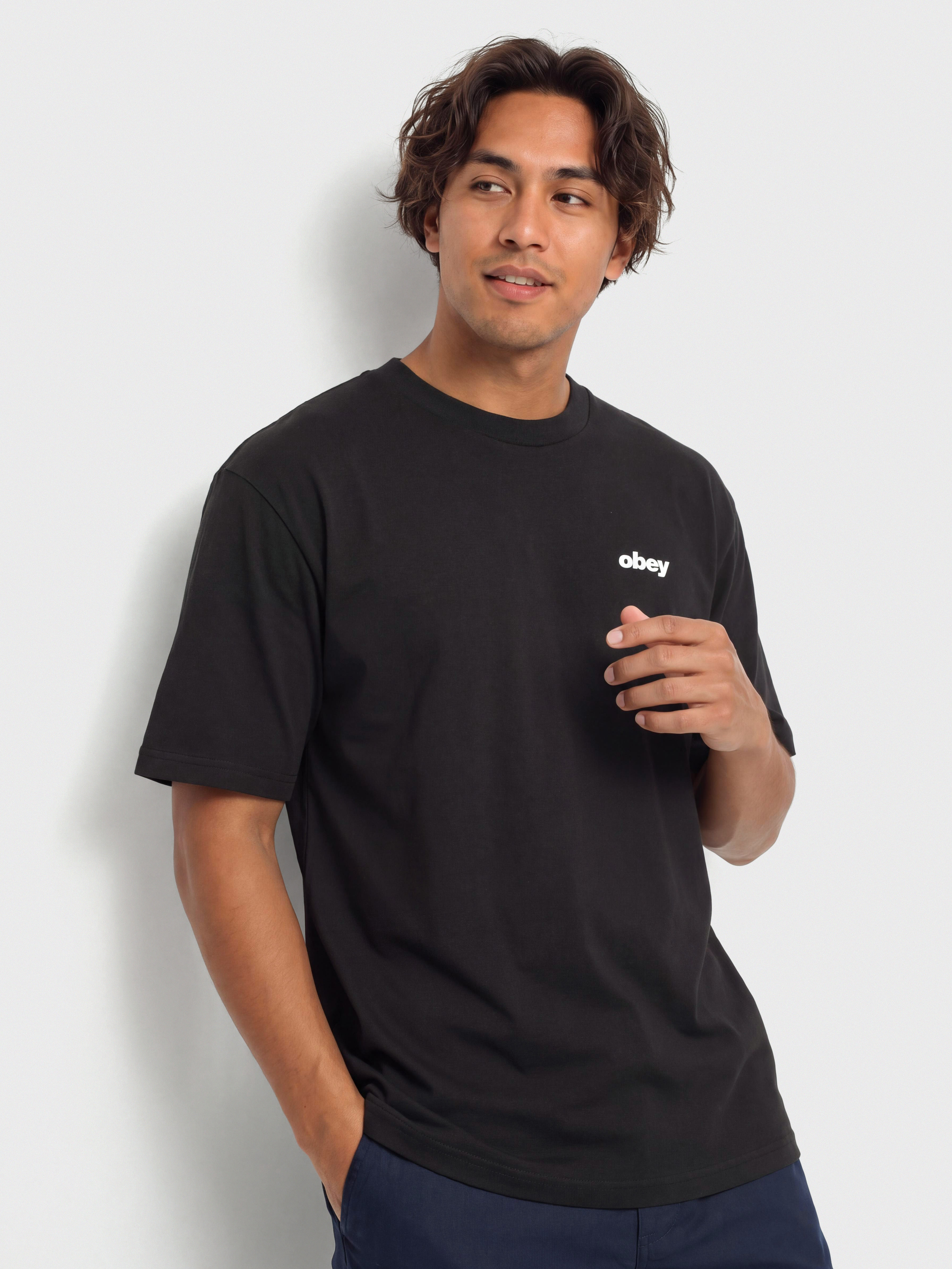 Tričko OBEY Stronger Together (vintage black)
