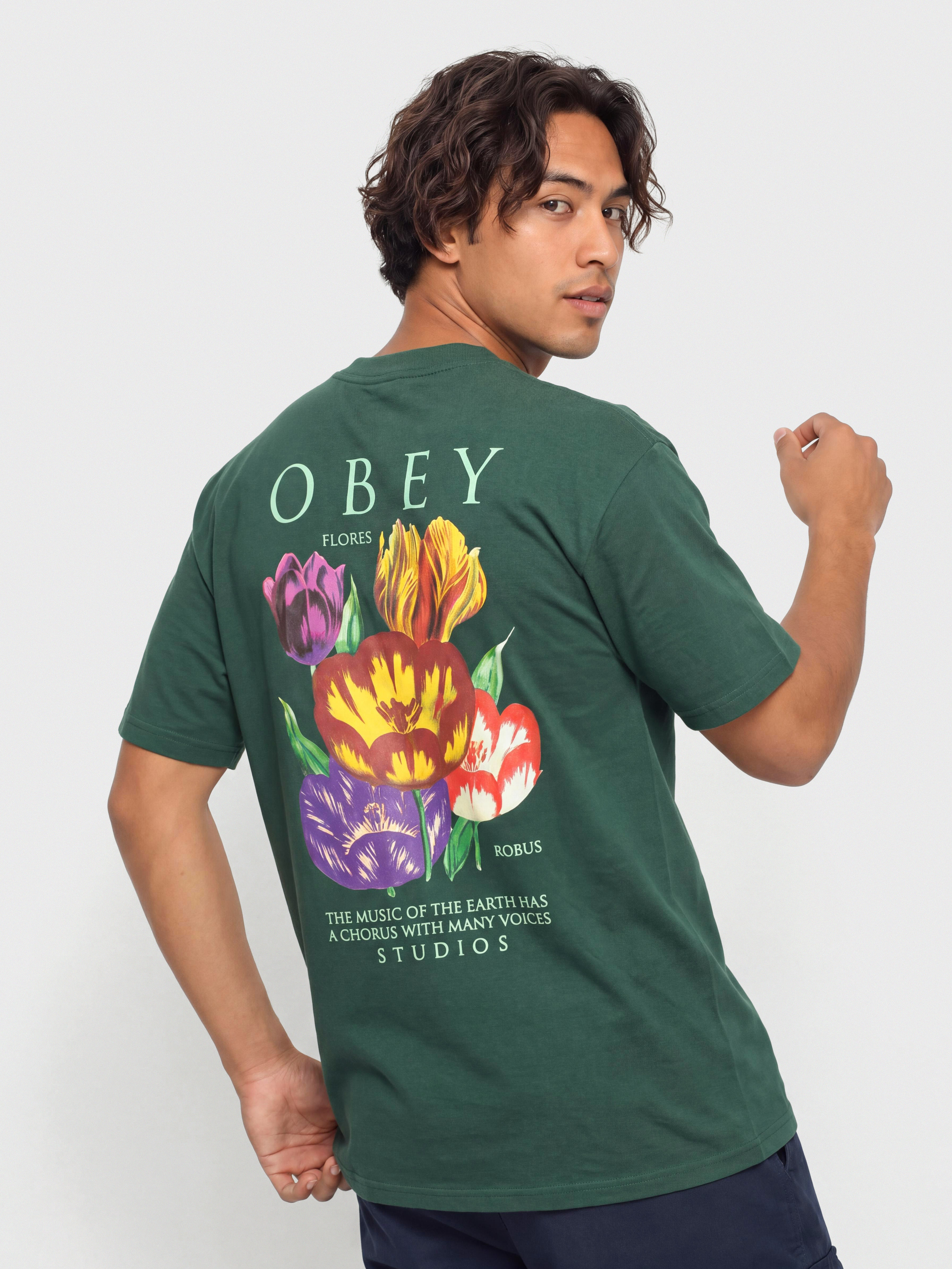 Tričko OBEY Flores Robus (rainforest)