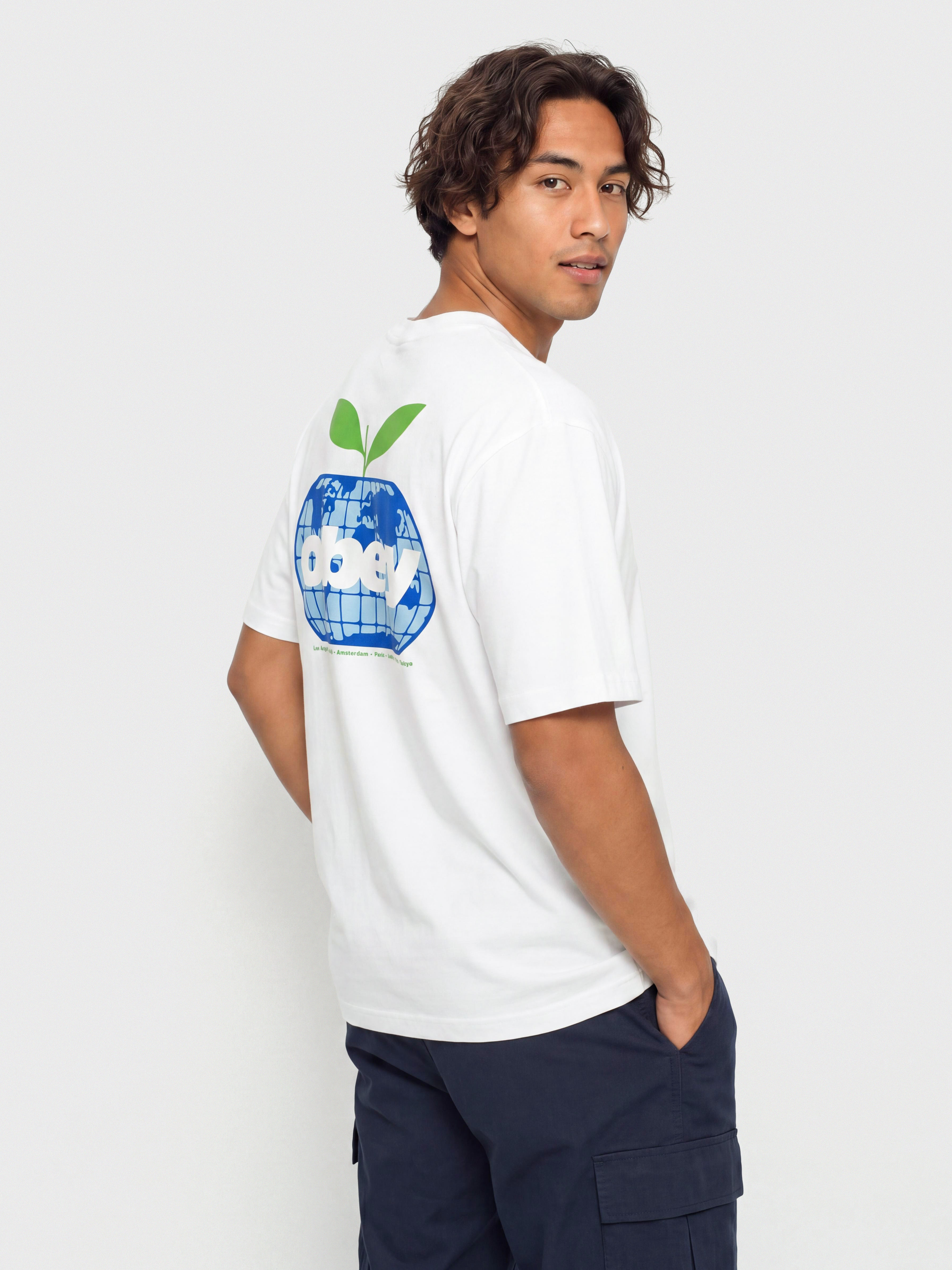 Tričko OBEY Intercontinental (white)