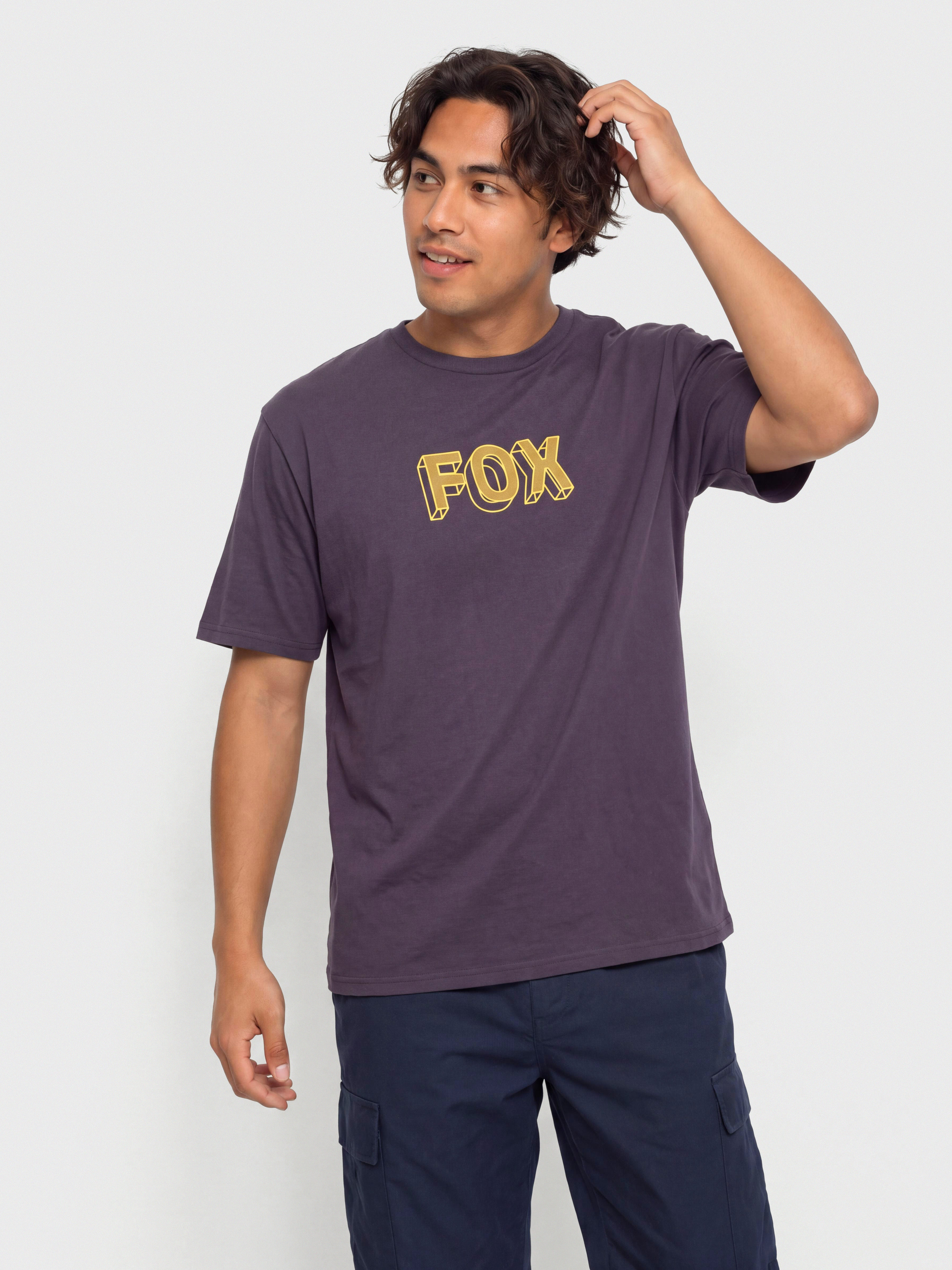 Tričko Fox Image Print 195 (plum purple)