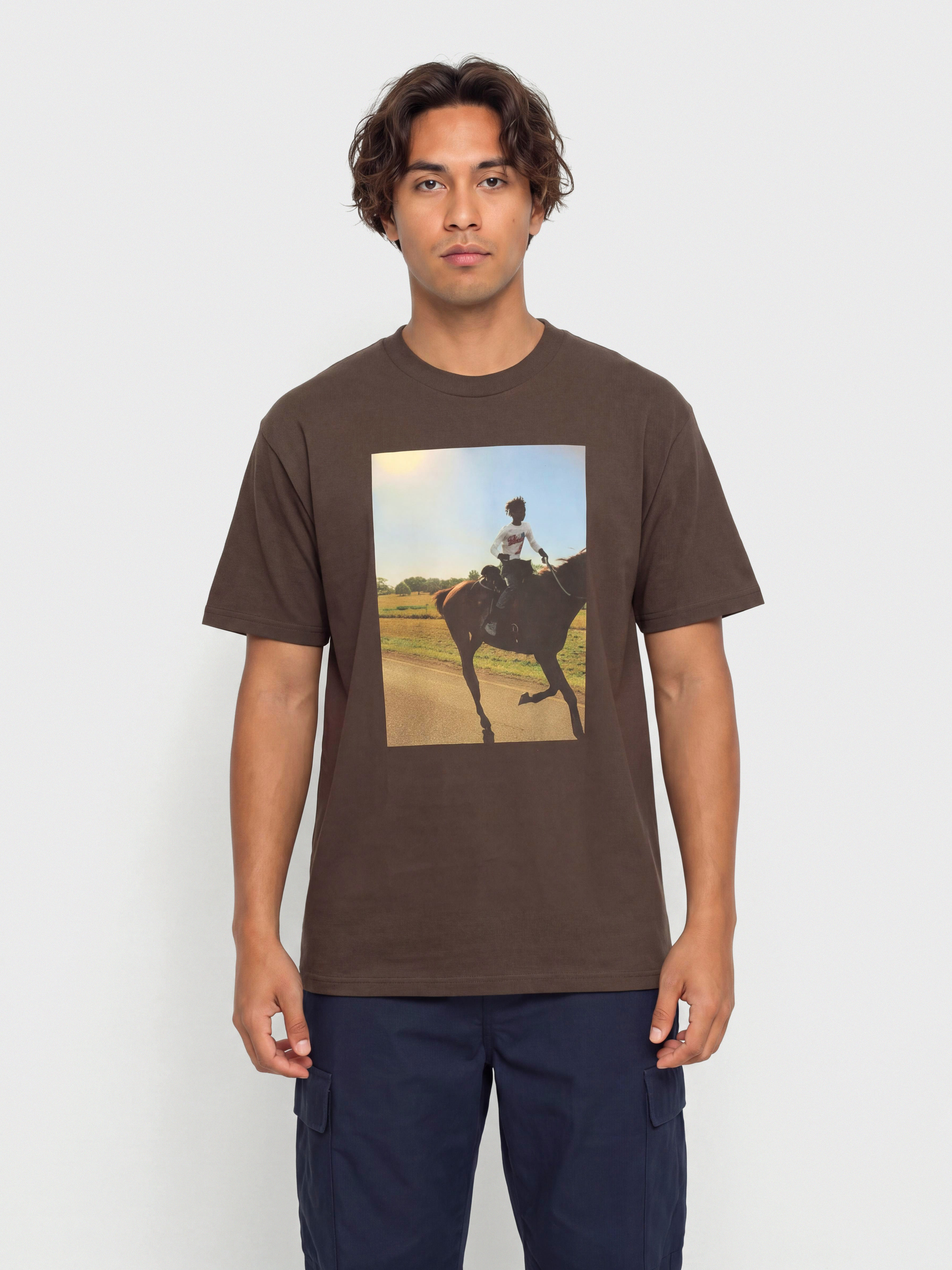 Tričko OBEY Trail Ride (java brown)