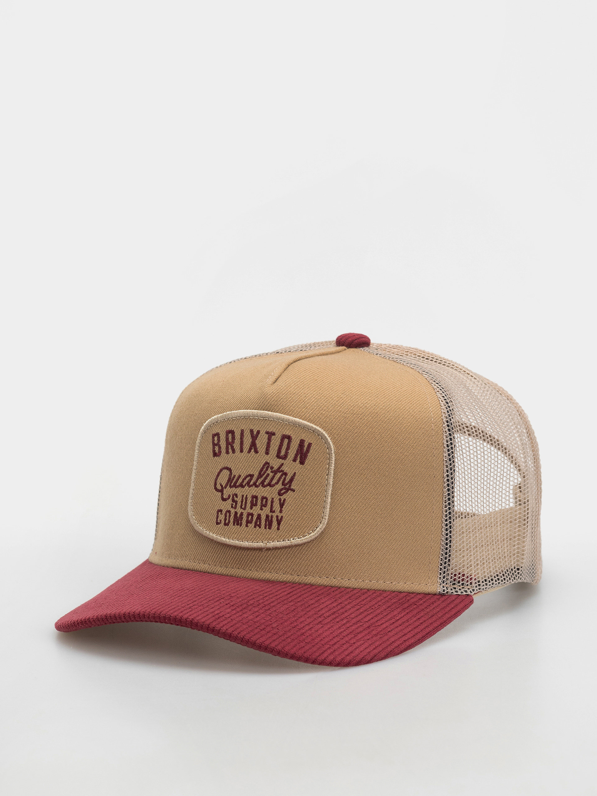u0160iltovka Brixton Hubal C Mp Trucker Hat (oatmeal/dark brick corduroy)