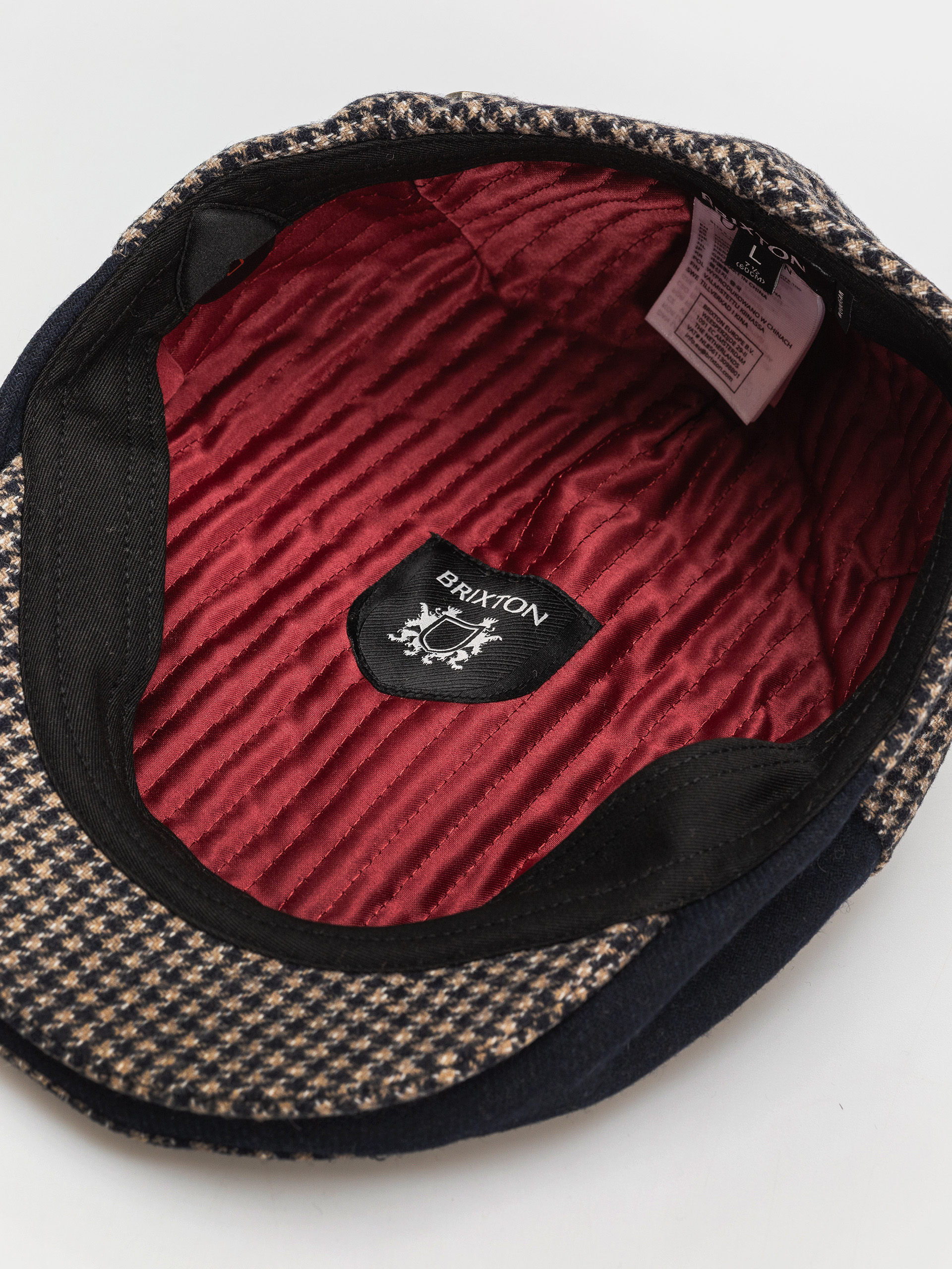 Klobúk so šiltom Brixton Hooligan Snap Cap (navy/sand houndstooth)