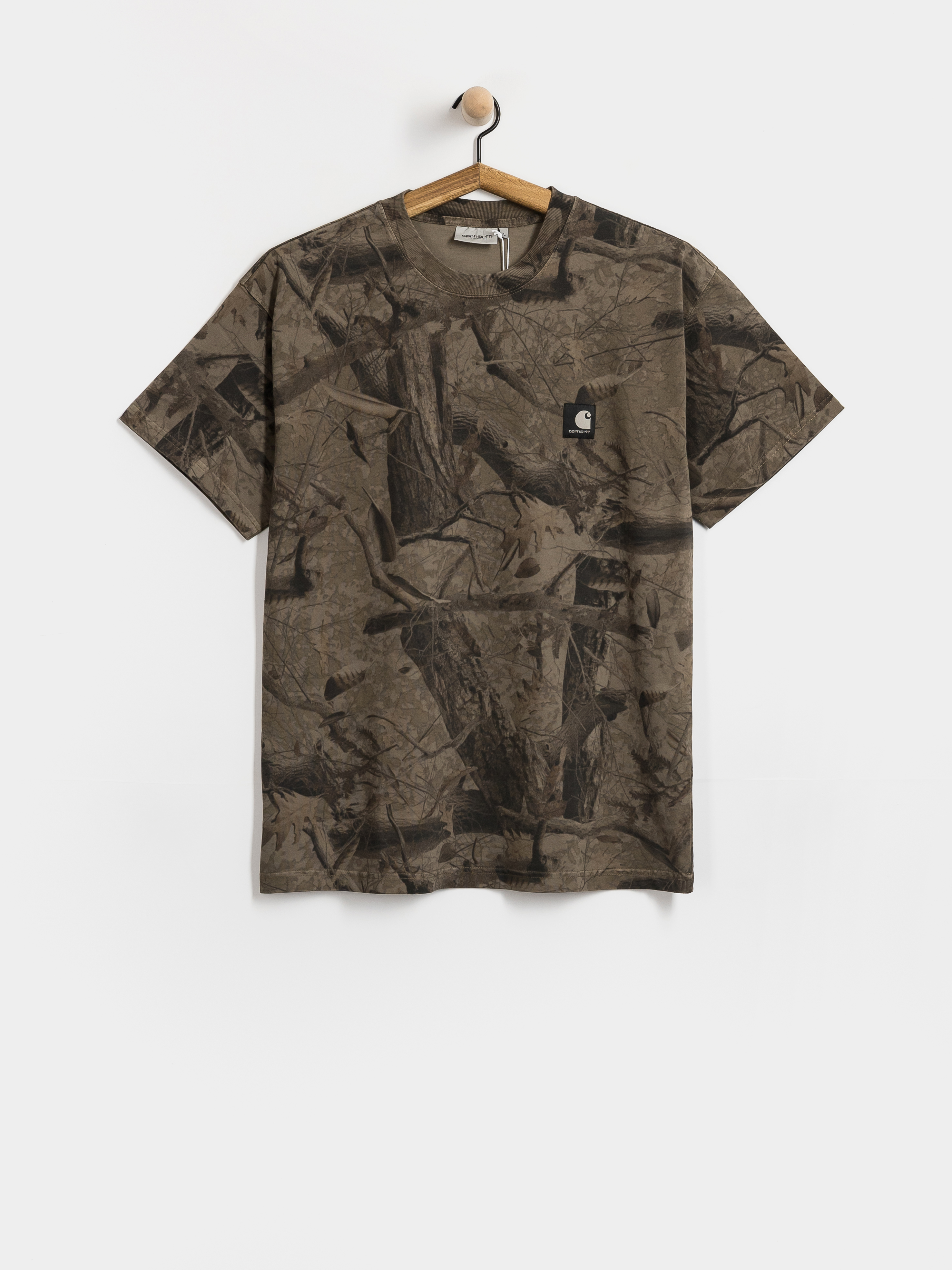 Tričko Carhartt WIP Feather Tree (camo feather tree khaki/shungite/garment dyed)