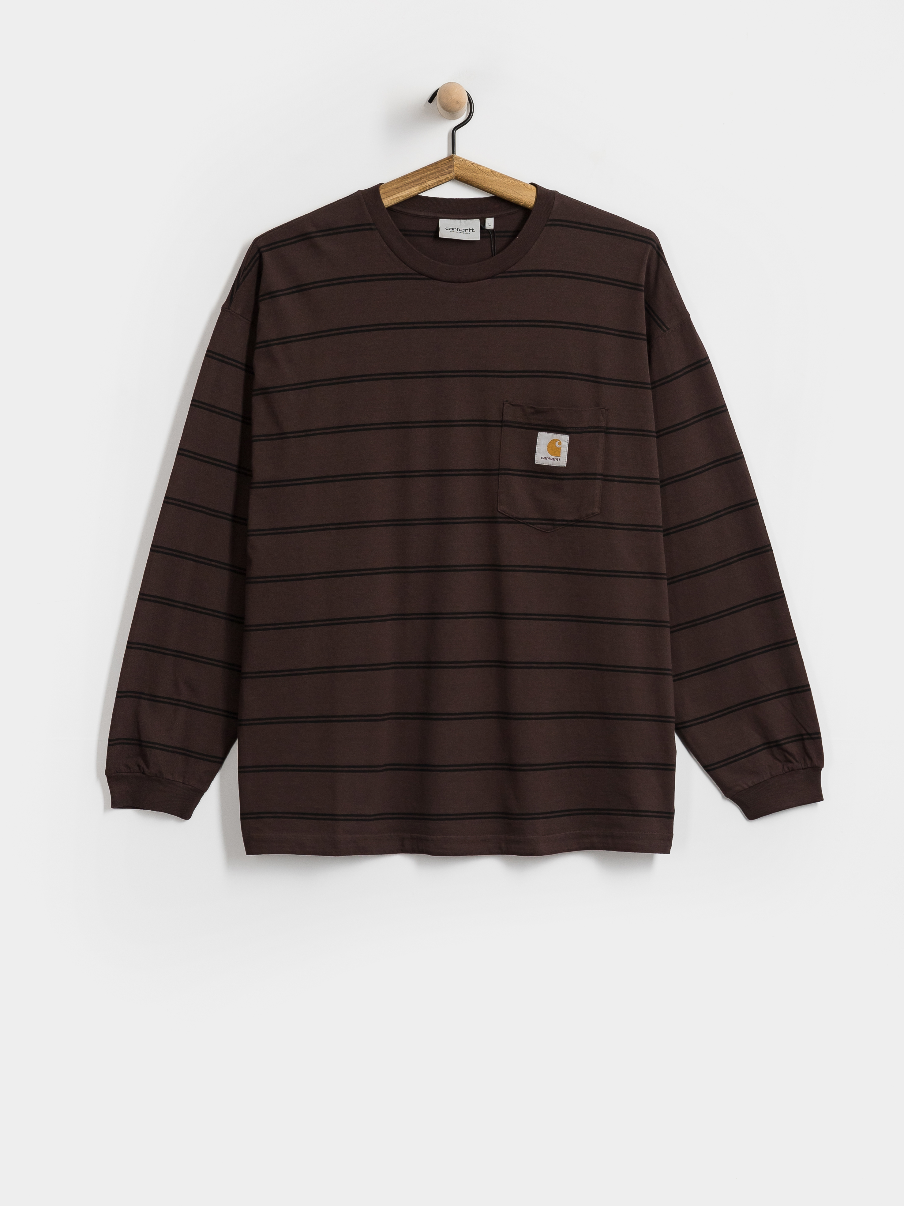 Triko Carhartt WIP Cardona Pocket (cardona stripe natural/palisander/garment dyed)