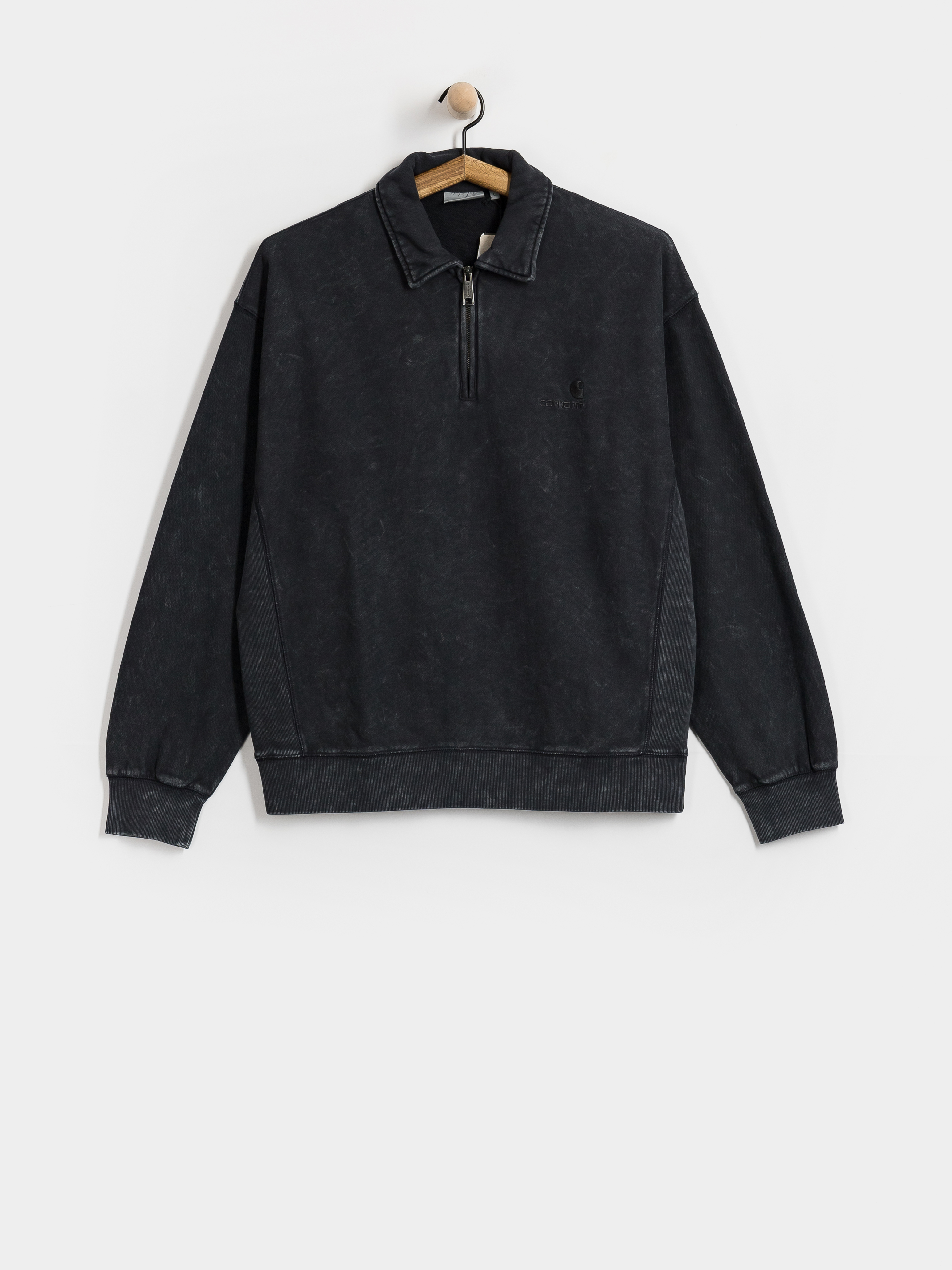 Mikina Carhartt WIP Lambert Polo (black/moon wash)