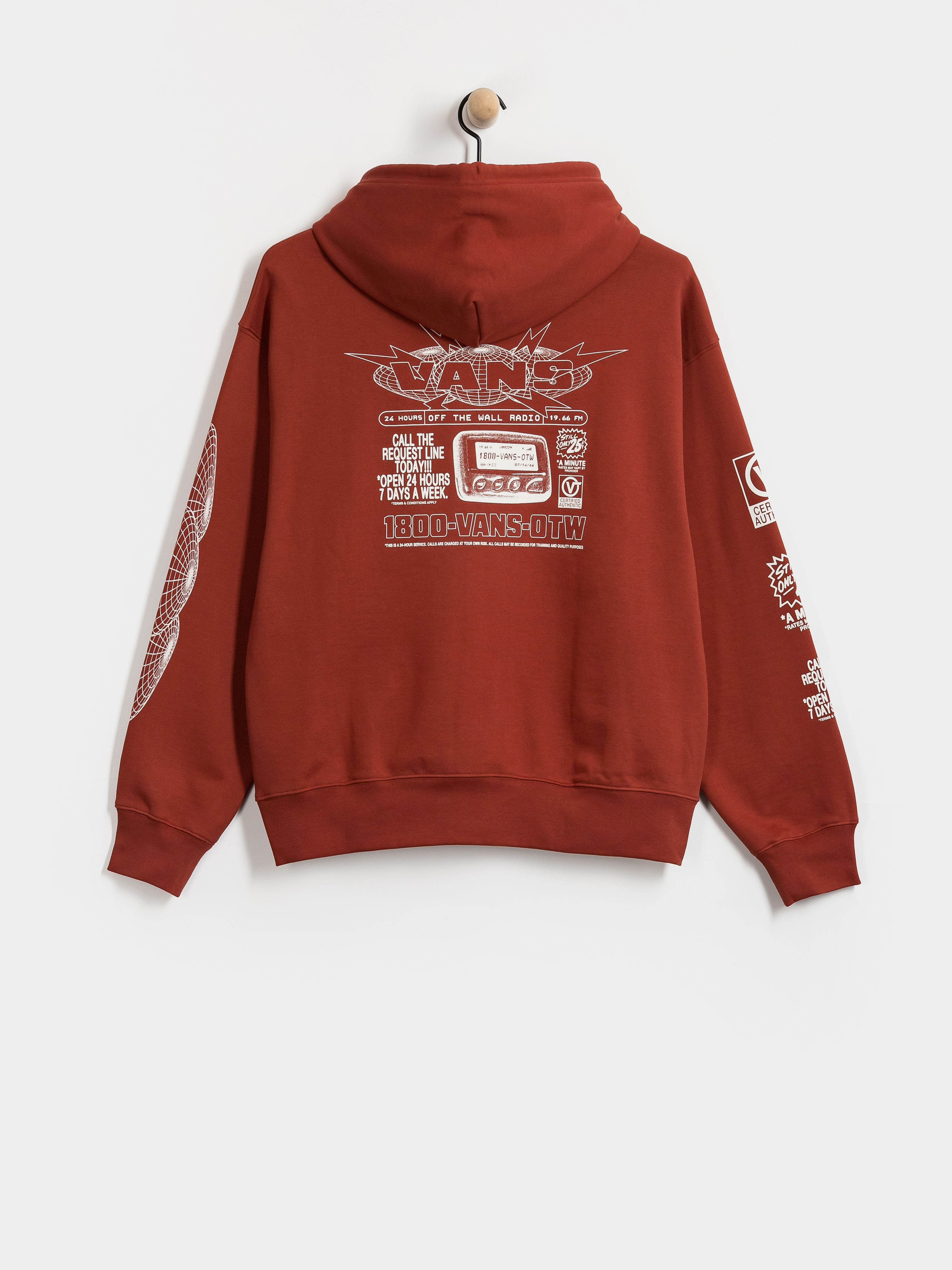 Mikina s kapucu0148ou Vans Hotline Radio HD (poppy ember)