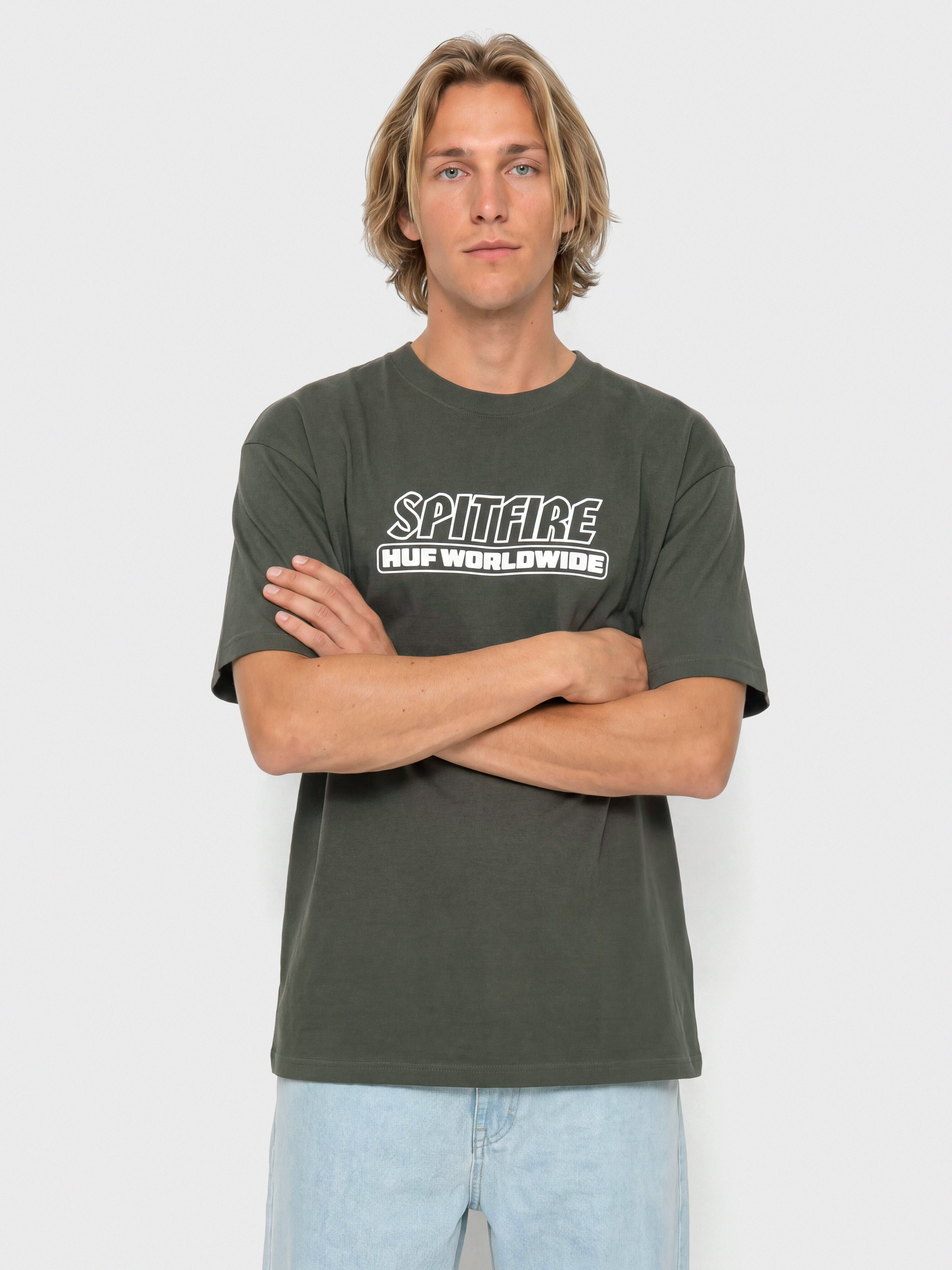 Tričko HUF X Spitfire Burn (washed black)