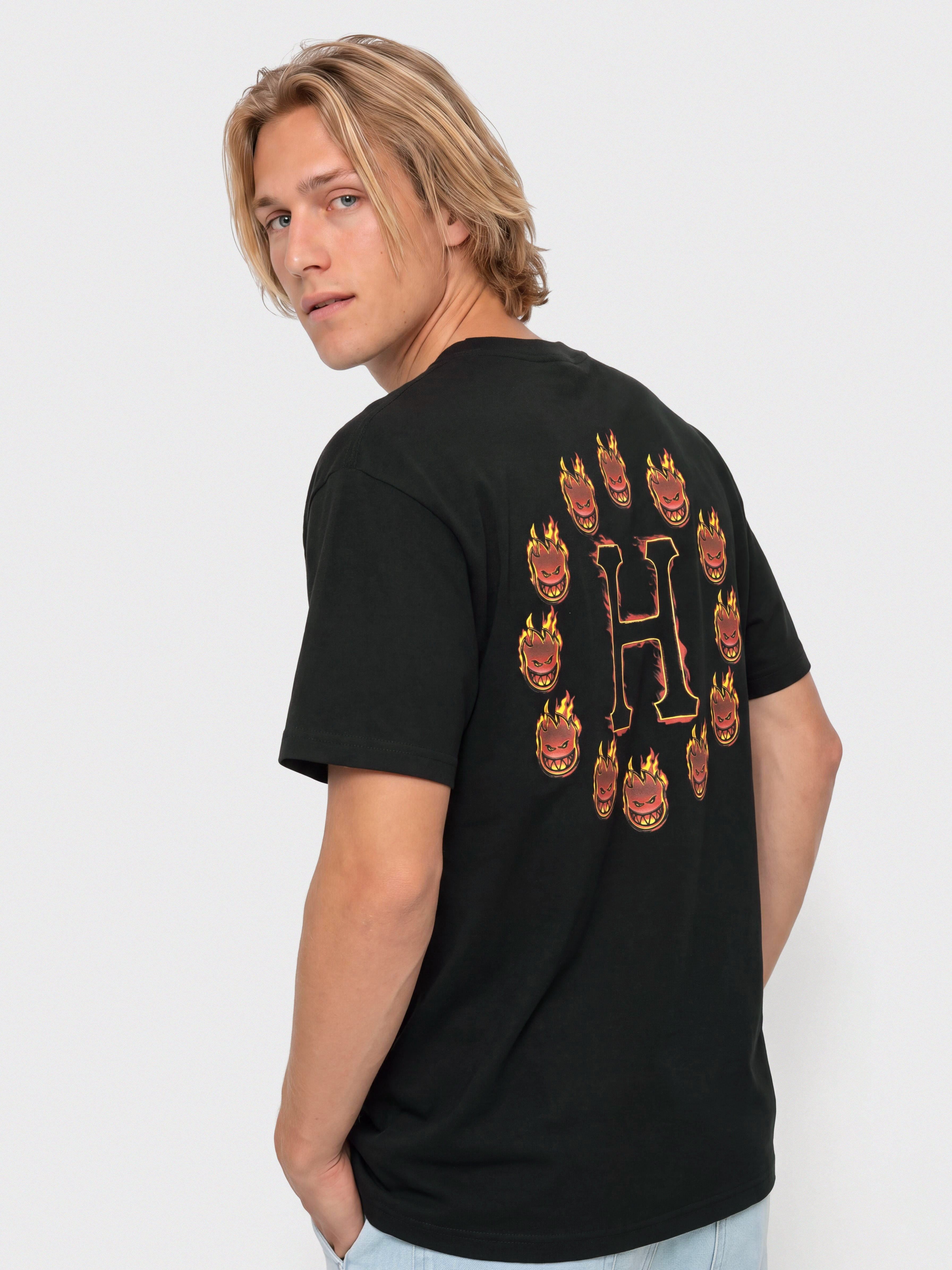 Tričko HUF X Spitfire Flame Galaxies (black)