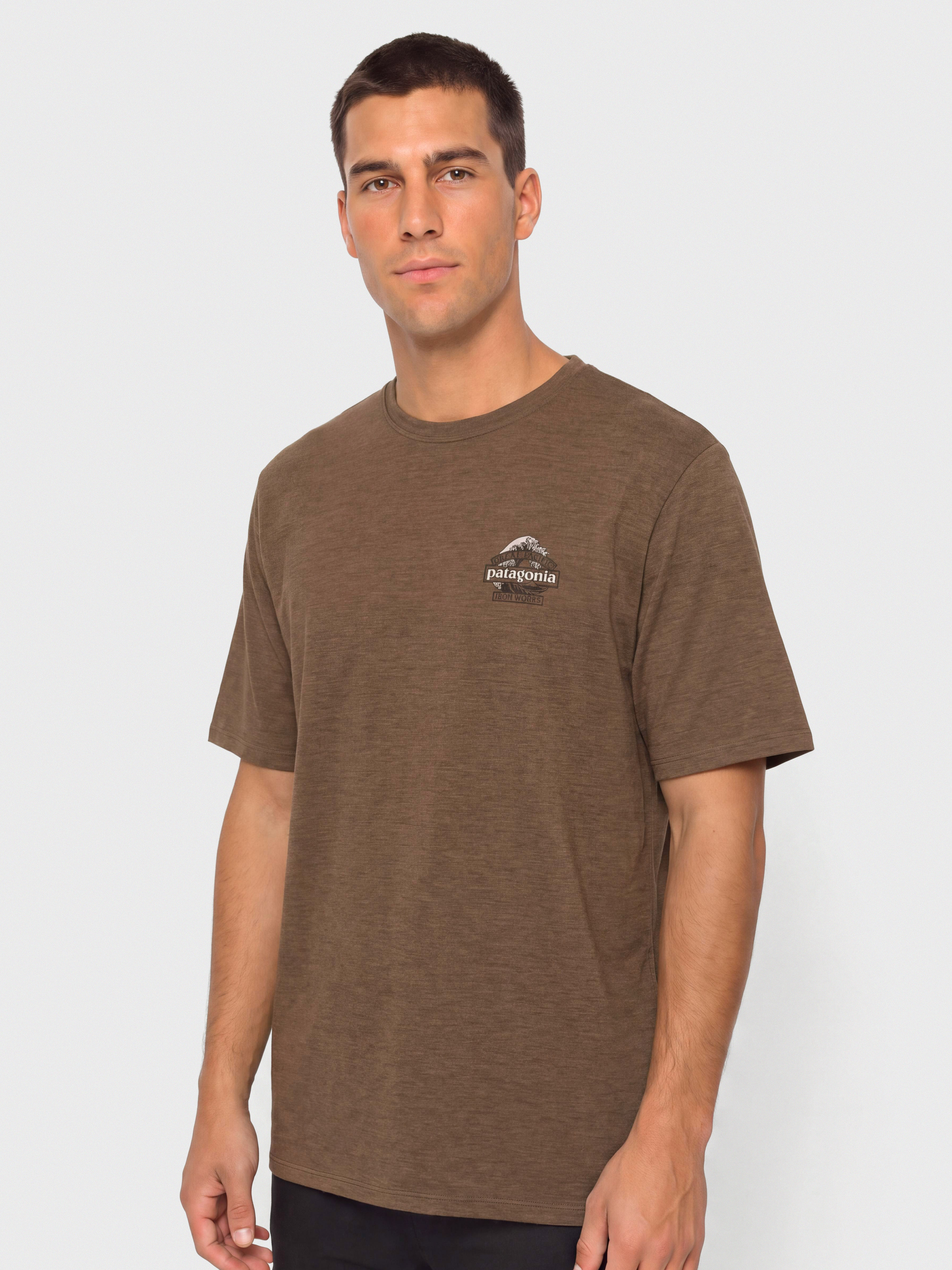 Tričko Patagonia Cap Cool Daily Great Waves (berm brown light berm brown x dye)
