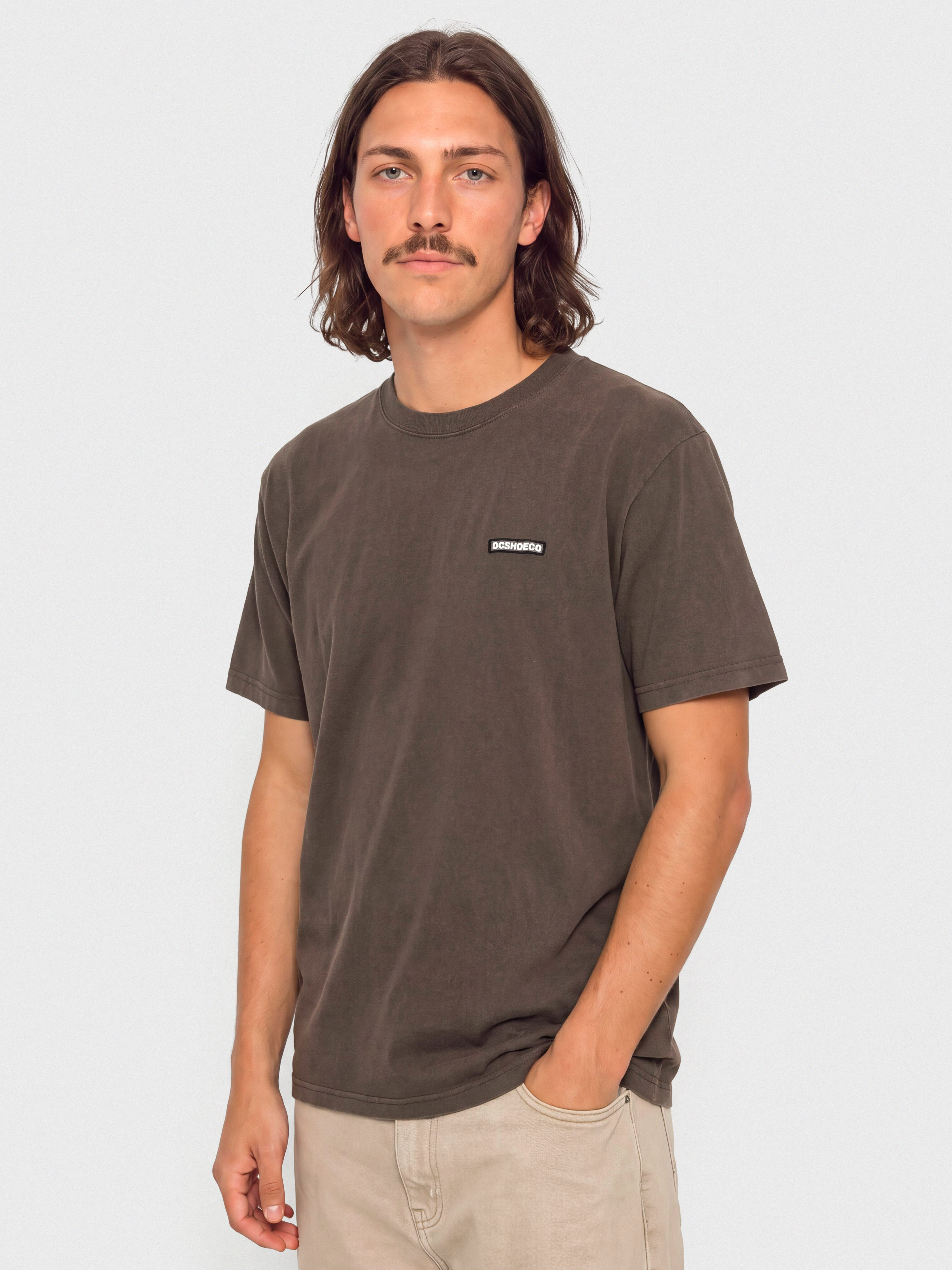 Tričko DC Patch It Washed (coffee bean)